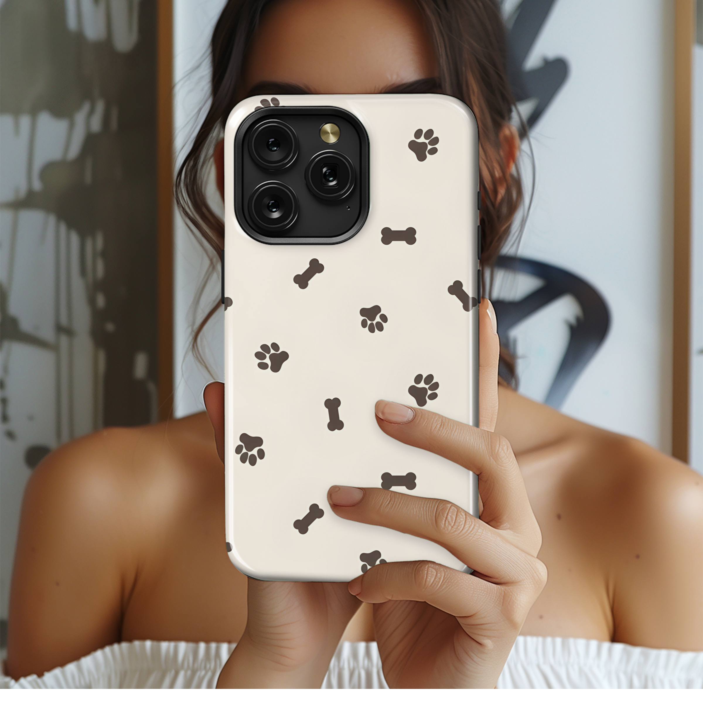 Dog Paw Bone Pattern Phone Case iPhone Samsung Cover Pixel 2180