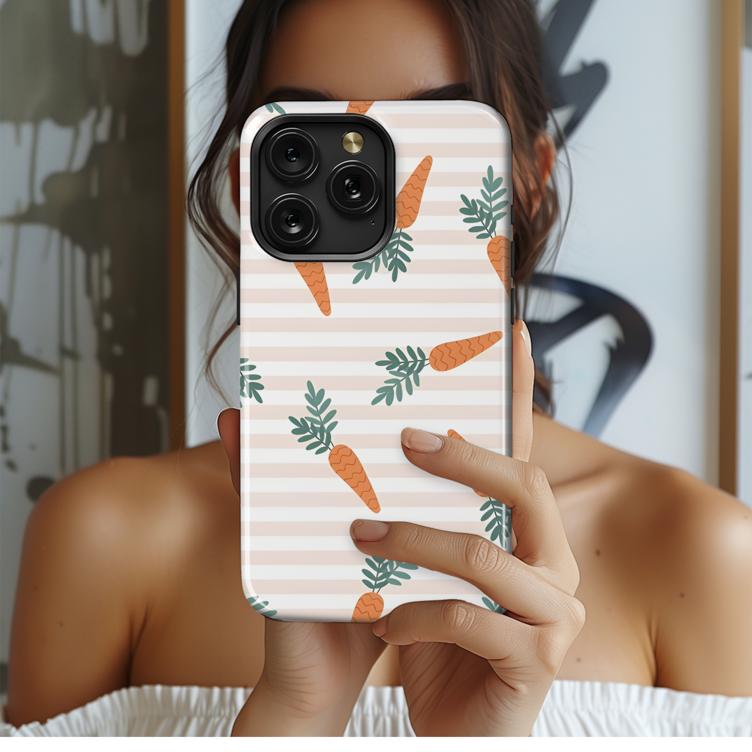 Easter Bunny Carrot Stripe Spring Phone Case iPhone Samsung Cover Pixel 2803