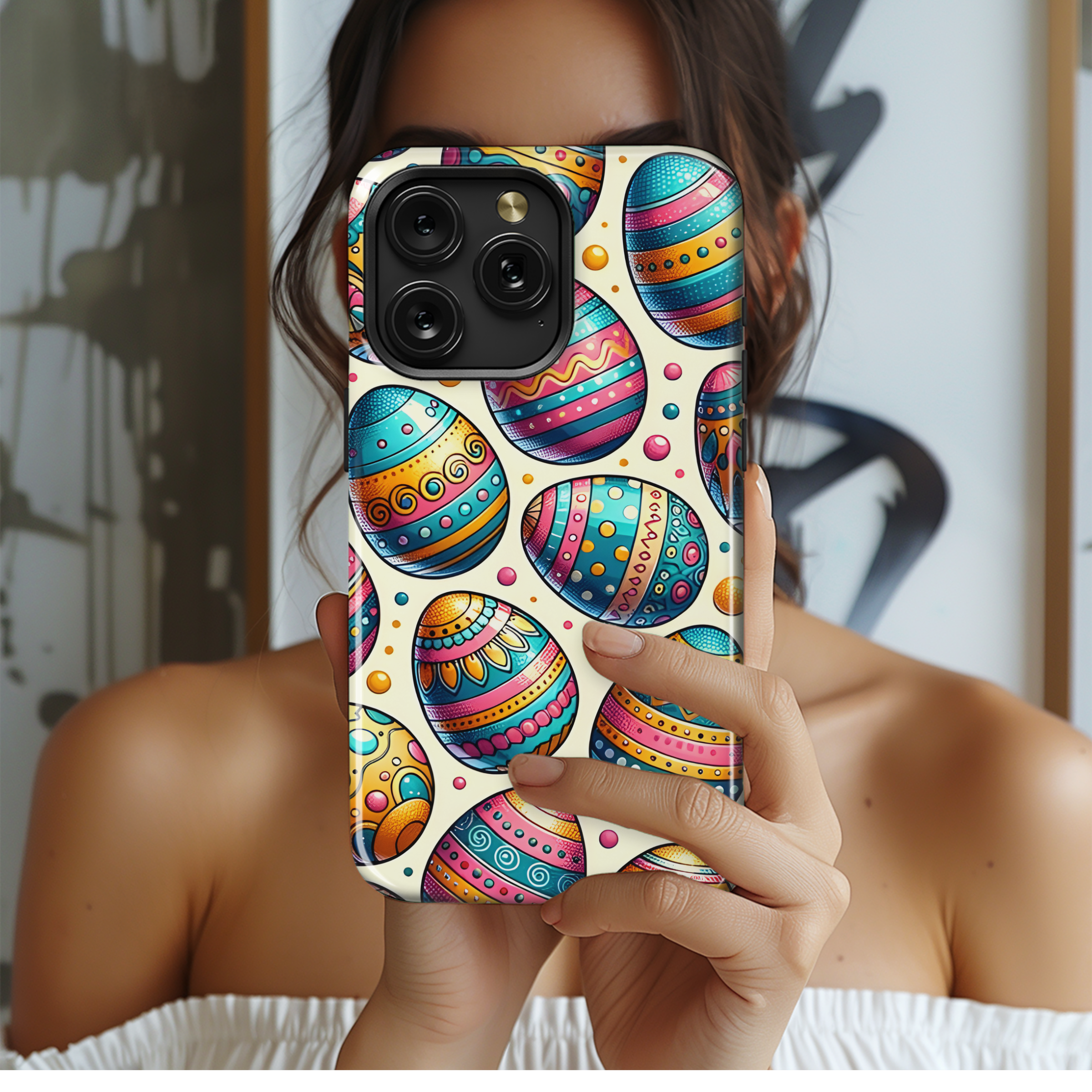 Easter Egg Mosaic Phone Case iPhone Samsung Cover Pixel 2750