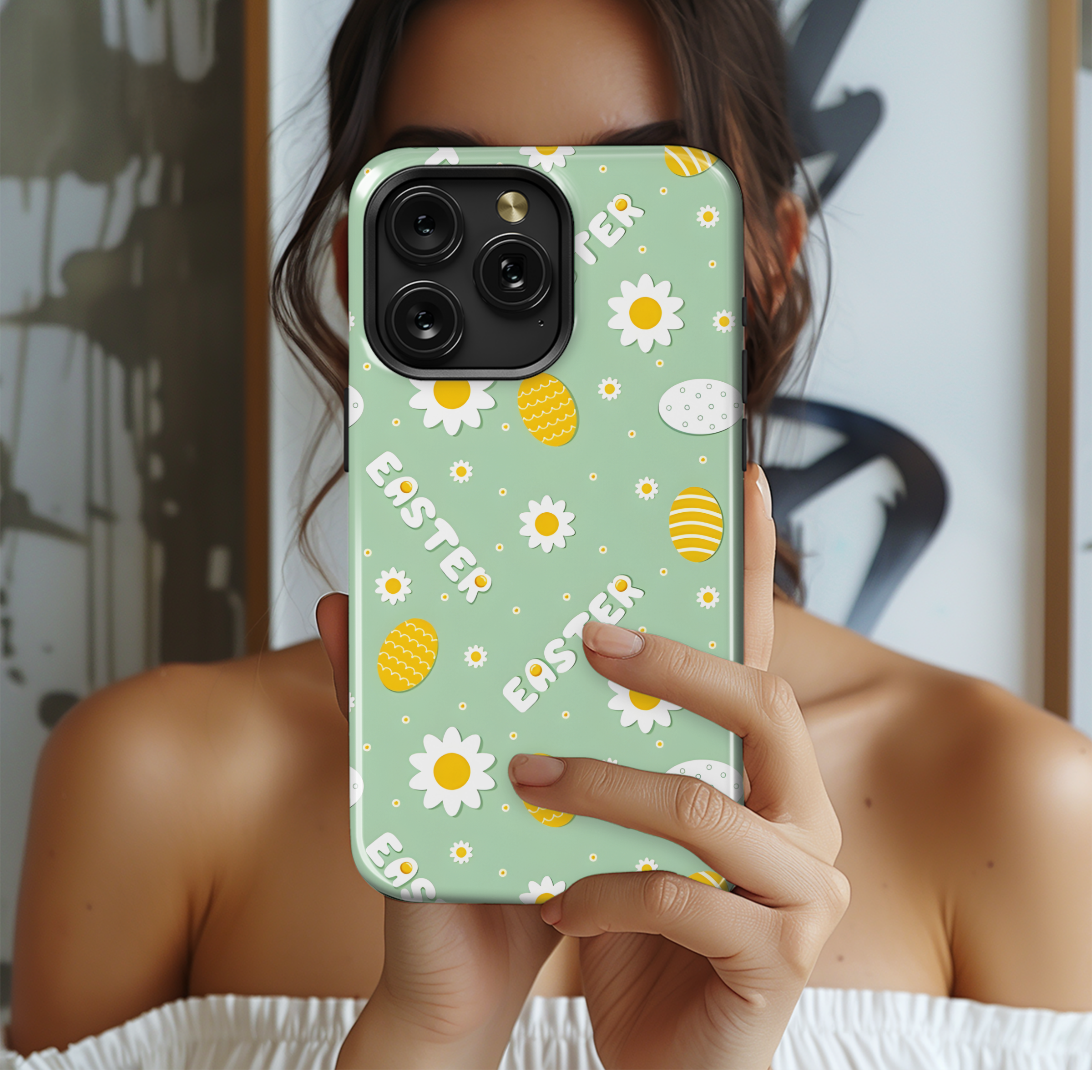 Easter Eggs and Flowers Phone Case iPhone Samsung Cover Pixel 3918