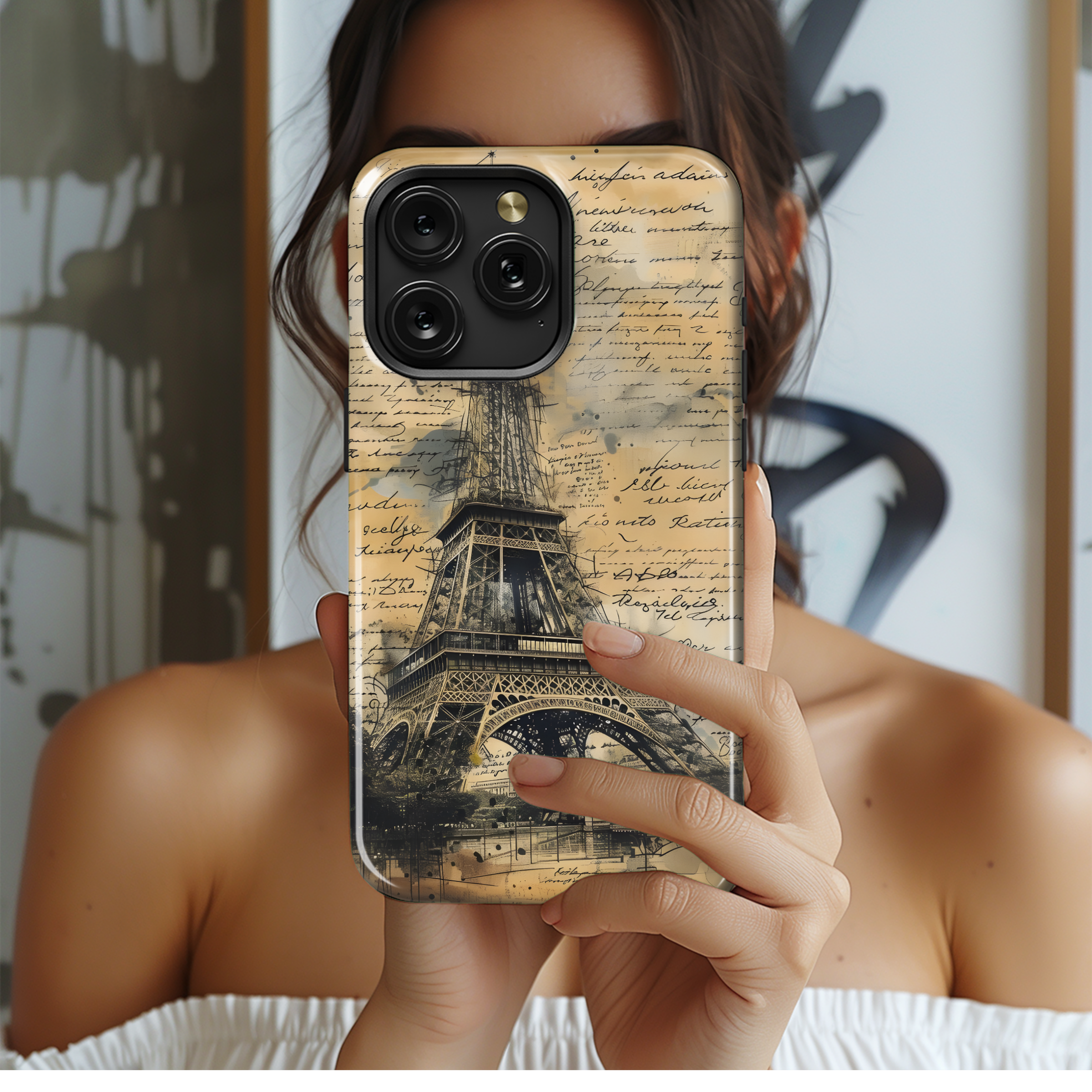 Eiffel Tower Notes Junk Journal Phone Case iPhone Samsung Cover Pixel 2067