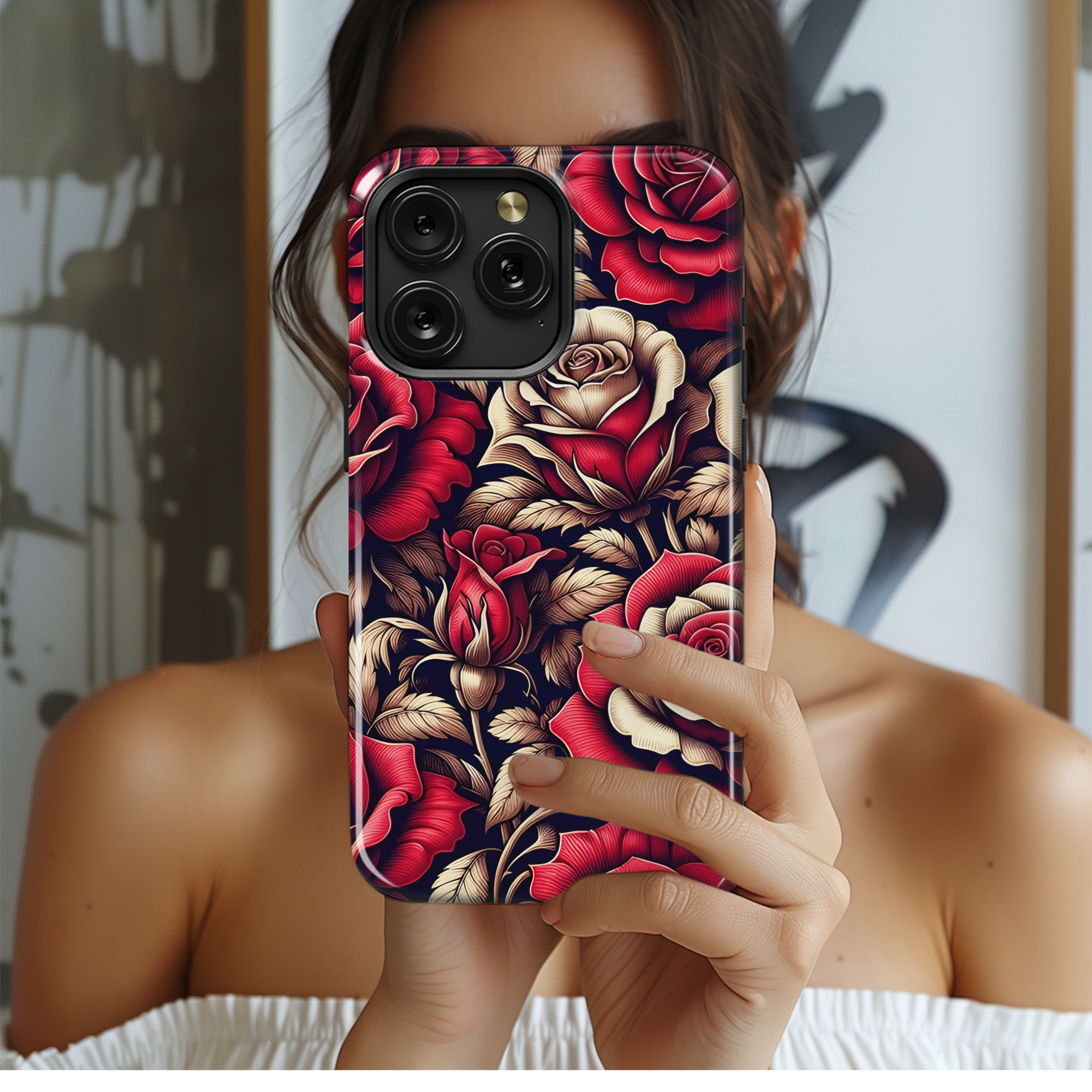 Elegant Red Rose Phone Case iPhone Samsung Cover Pixel 2737