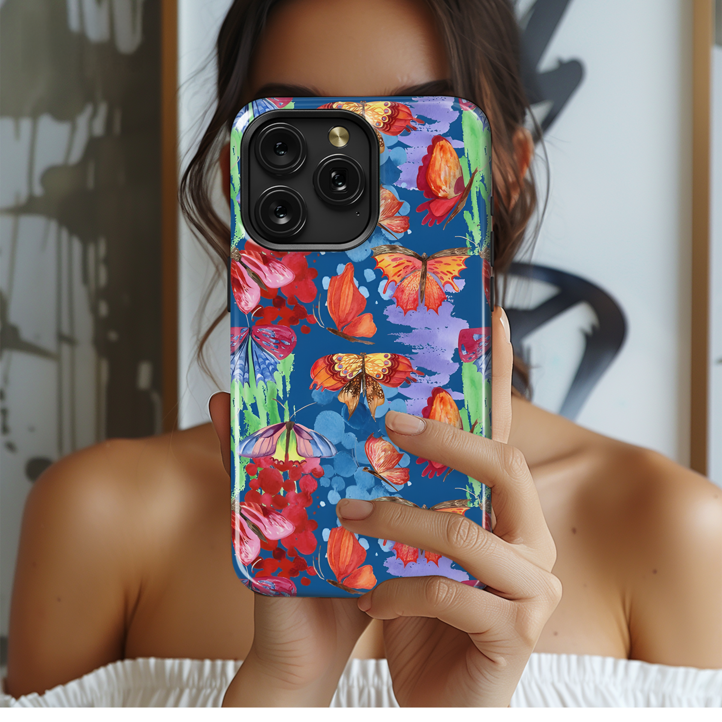 Exotic Butterfly Watercolor Phone Case iPhone Samsung Cover Pixel 2639