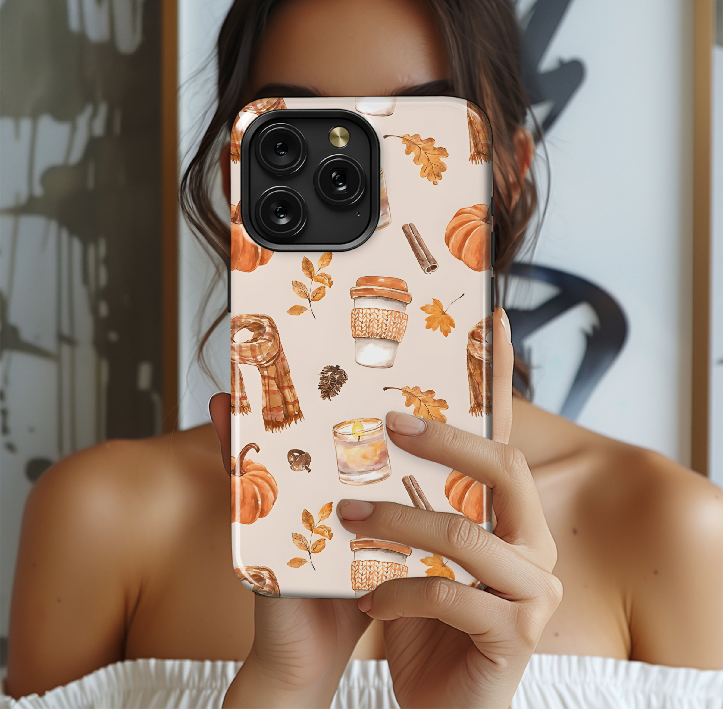 Fall Foliage Watercolor Pattern Phone Case iPhone Samsung Cover Pixel 2286