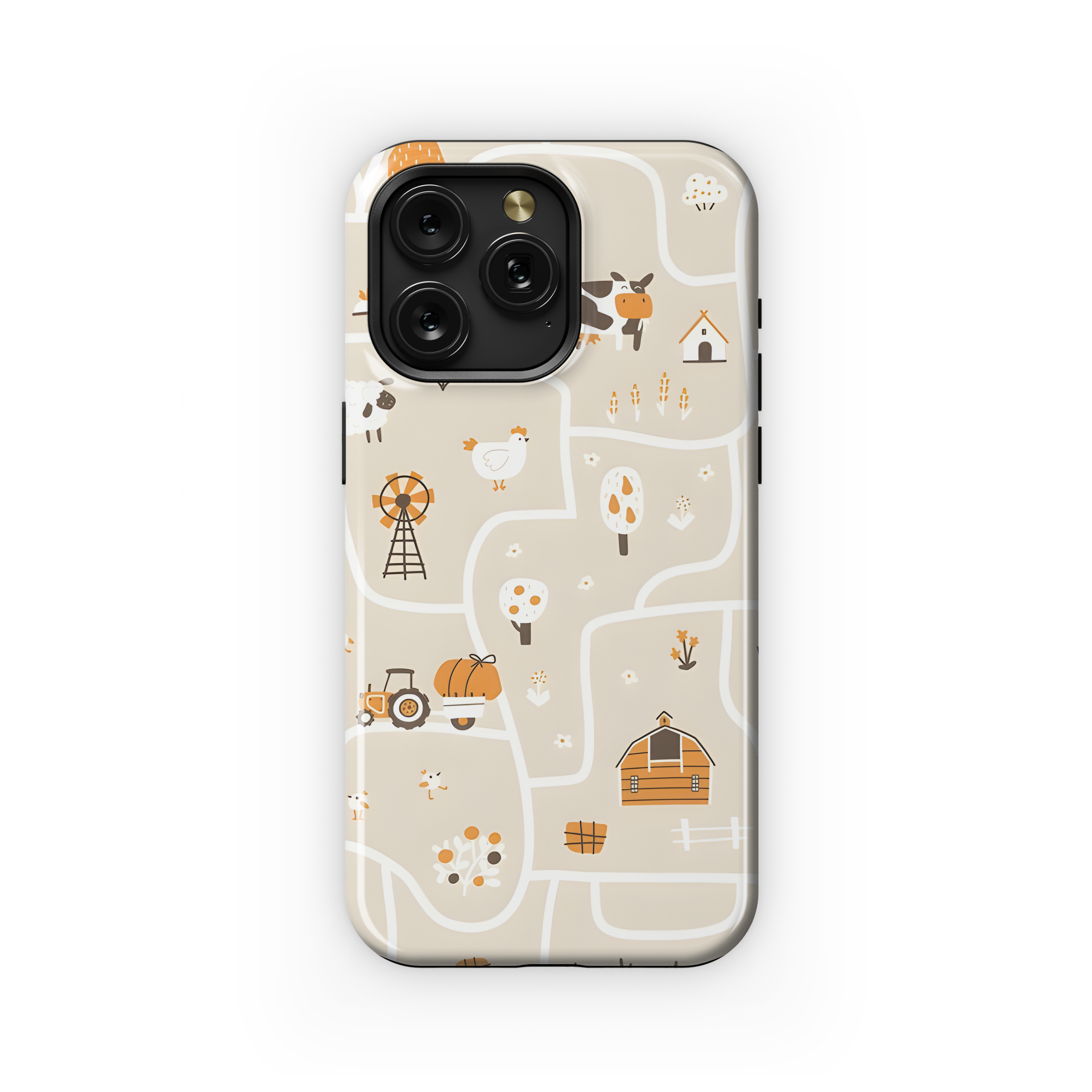 Farm Animal Map Phone Case iPhone Samsung Cover Pixel 2805