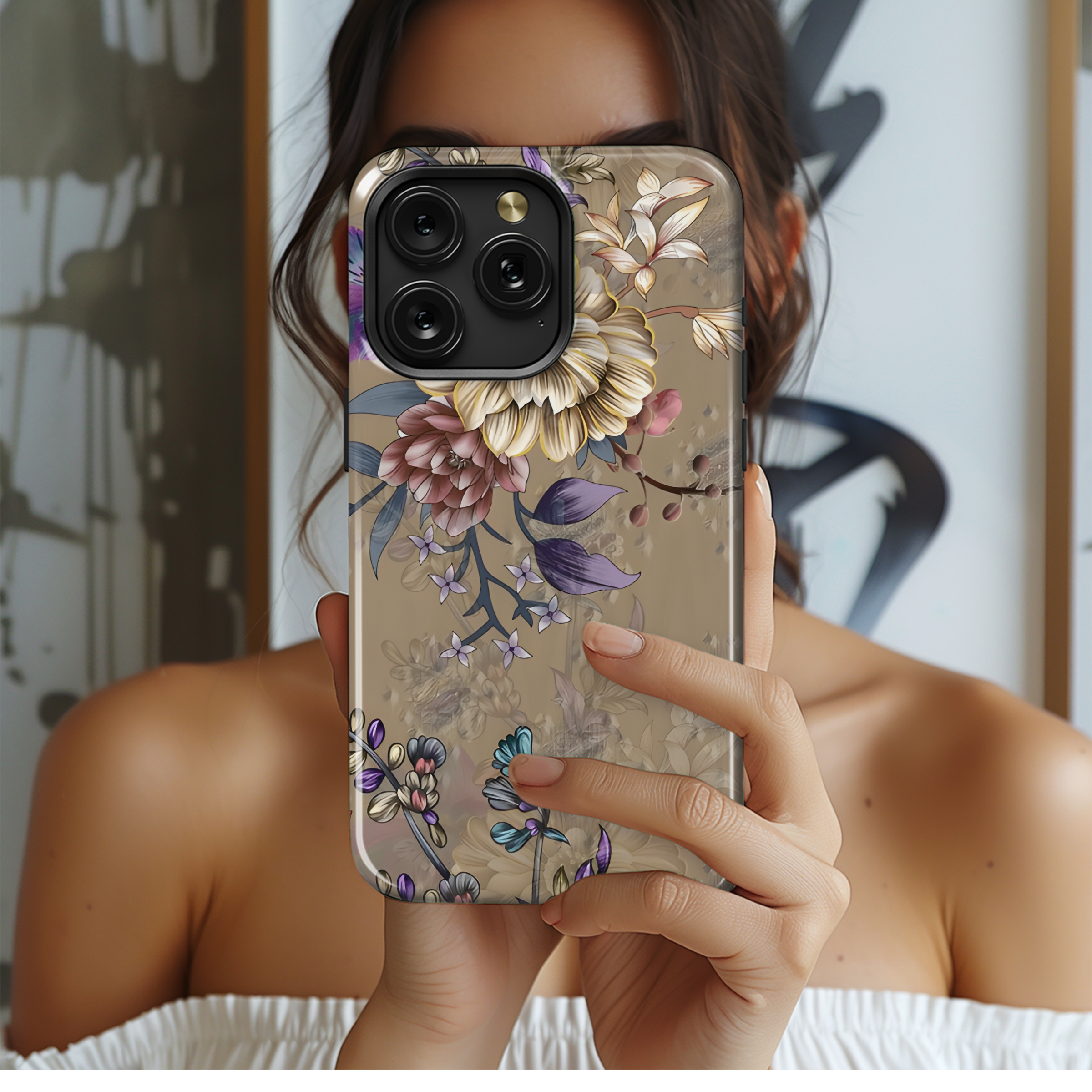 Floral 3D Design Kurti Saree Dupatta Phone Case iPhone Samsung Cover Pixel 2104