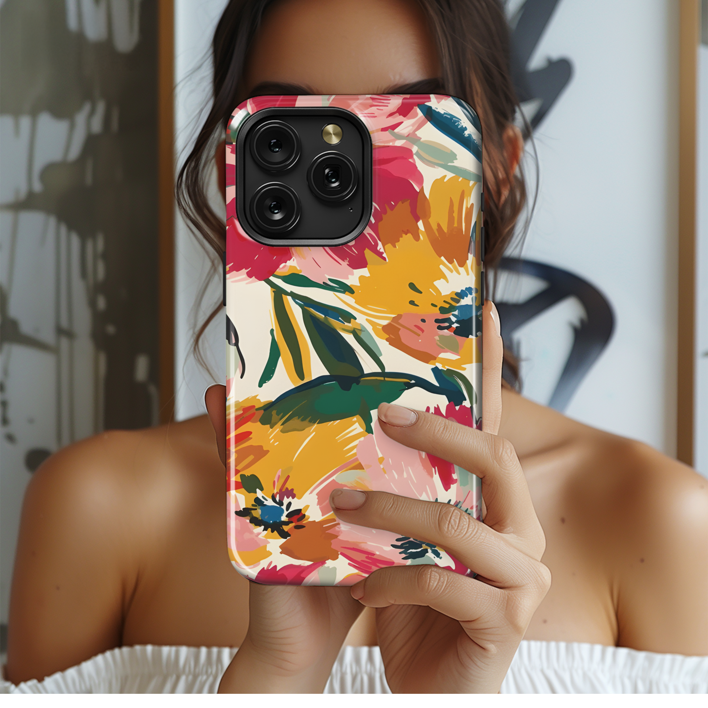 Floral abstract grunge pattern seamless Phone Case iPhone Samsung Cover Pixel 2434