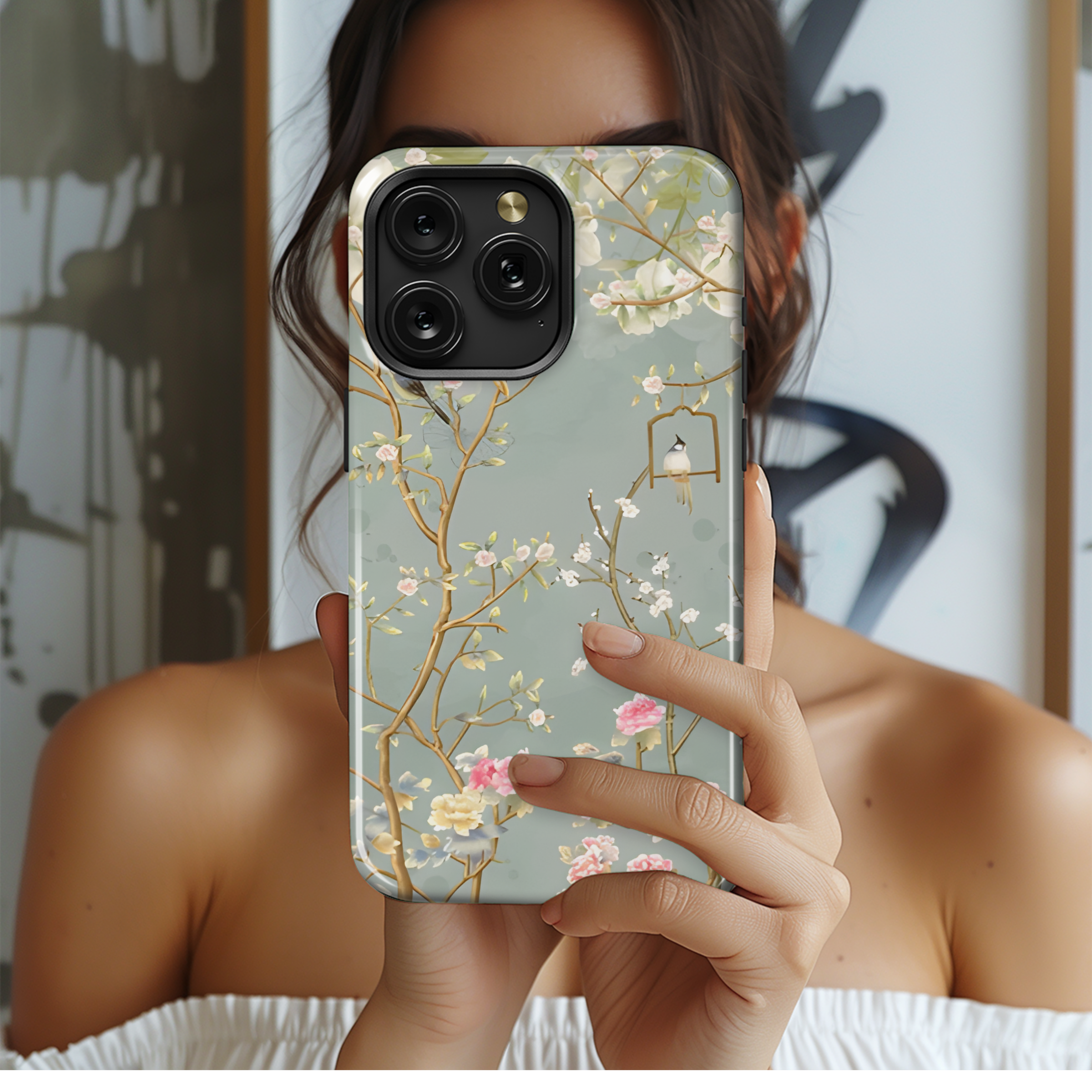 Floral Bird Phone Case iPhone Samsung Cover Pixel 2226