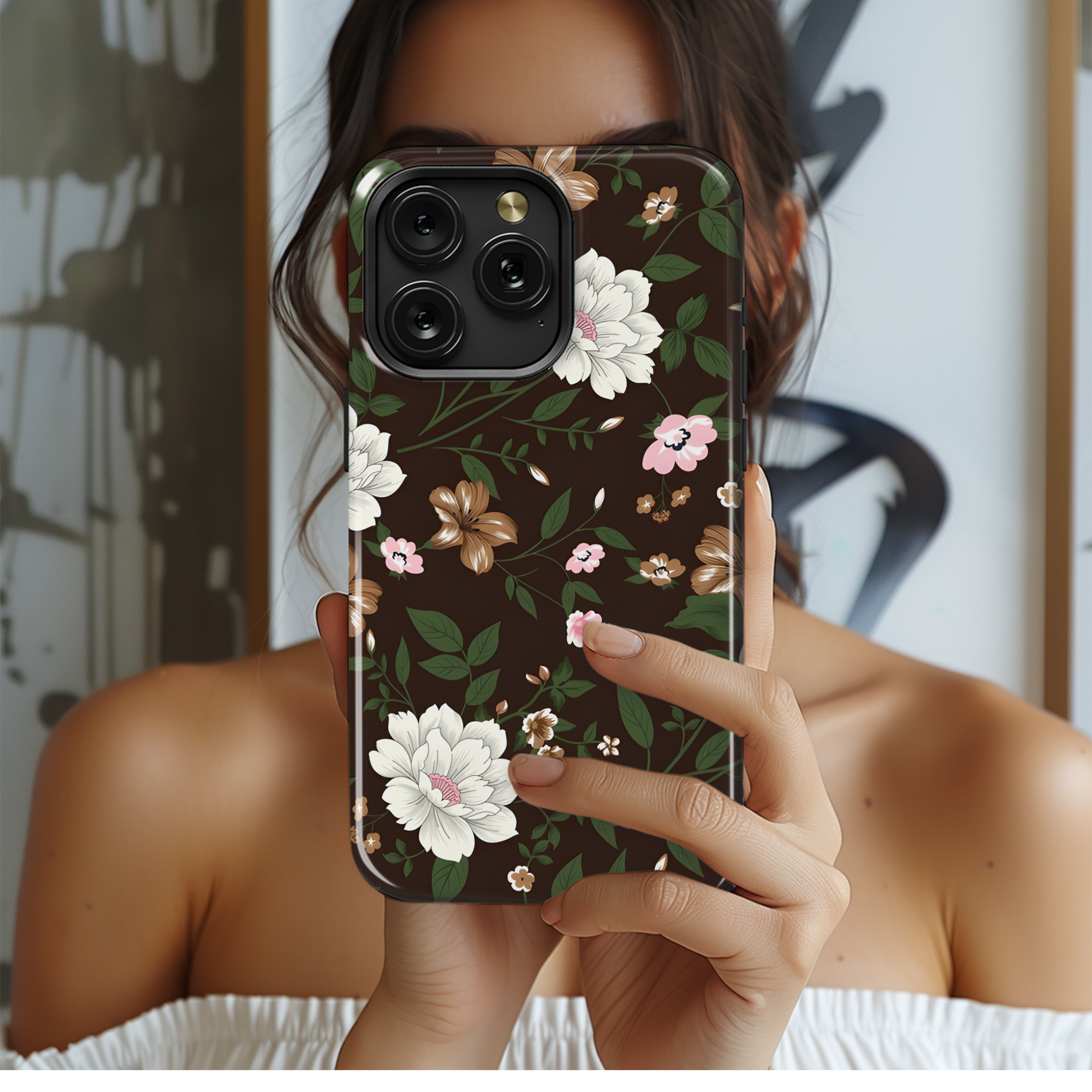 Floral Green Pattern Phone Case iPhone Samsung Cover Pixel 2365