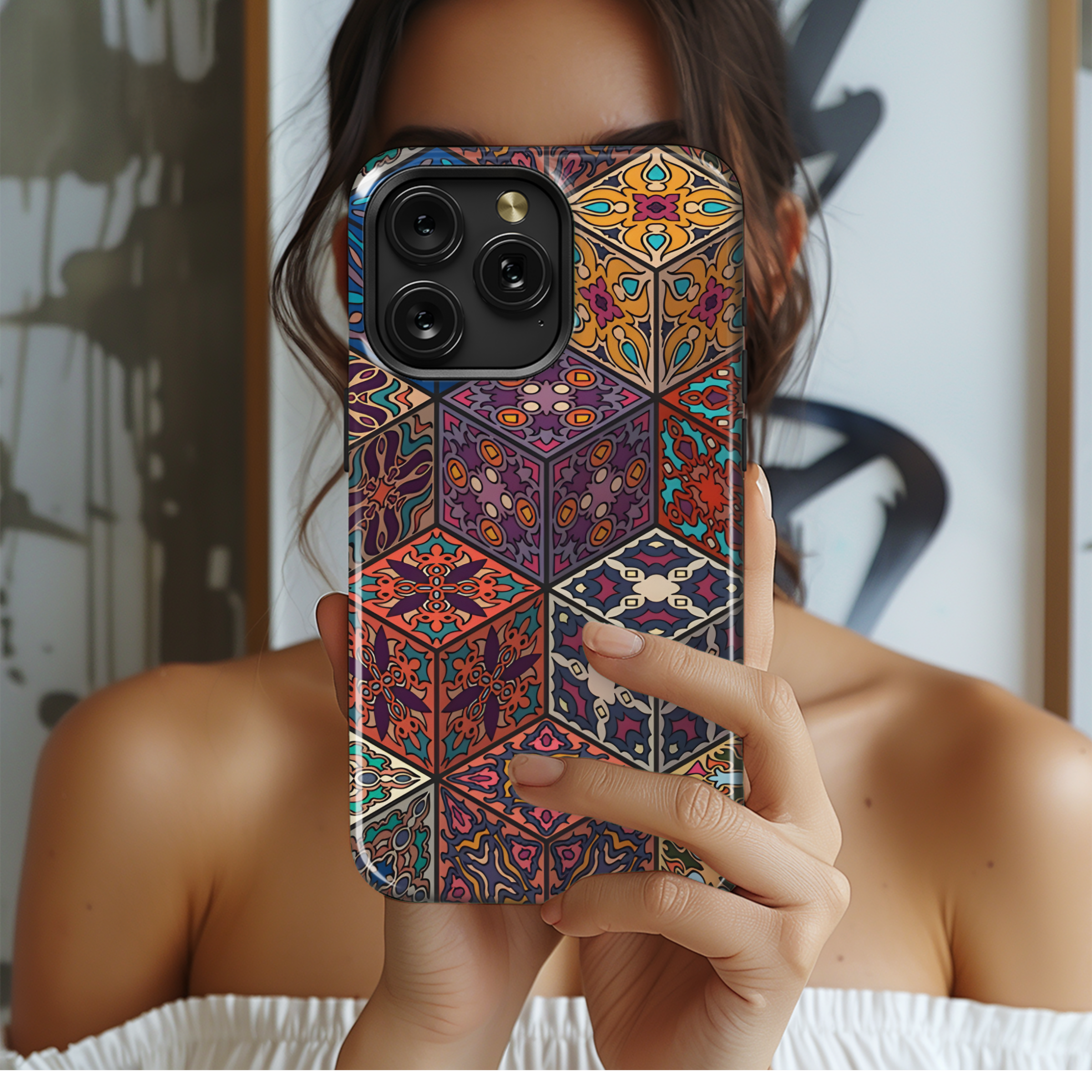 Floral Mandala Phone Case iPhone Samsung Cover Pixel 2590