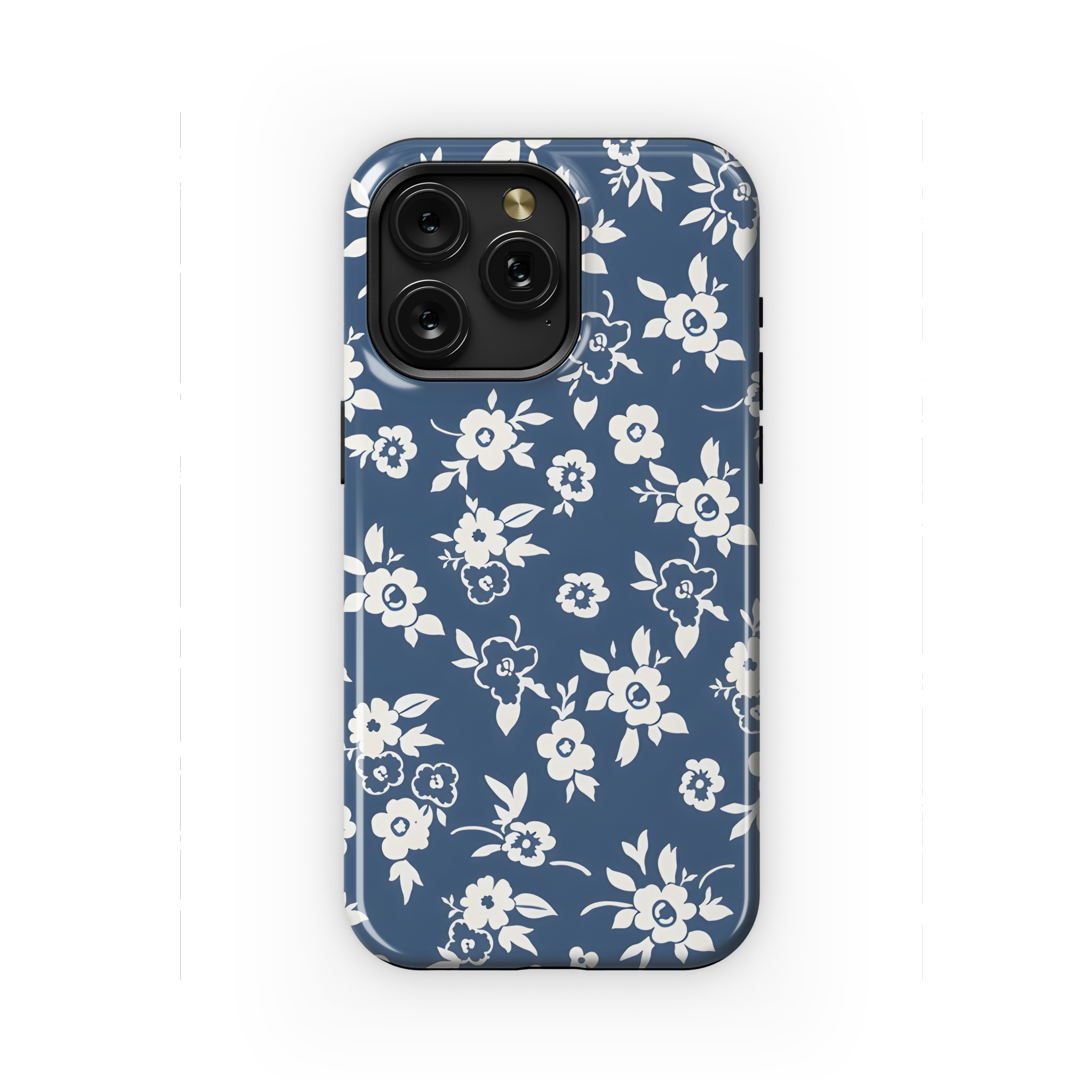 Floral Print Blue Phone Case iPhone Samsung Cover Pixel 2361