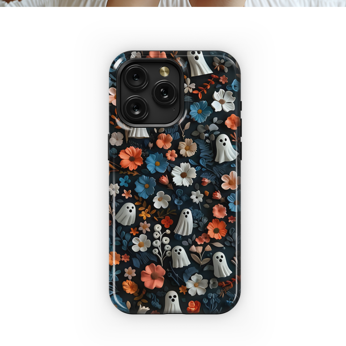 Floral Seamless Cute Ghosts Phone Case iPhone Samsung Cover Pixel 1700