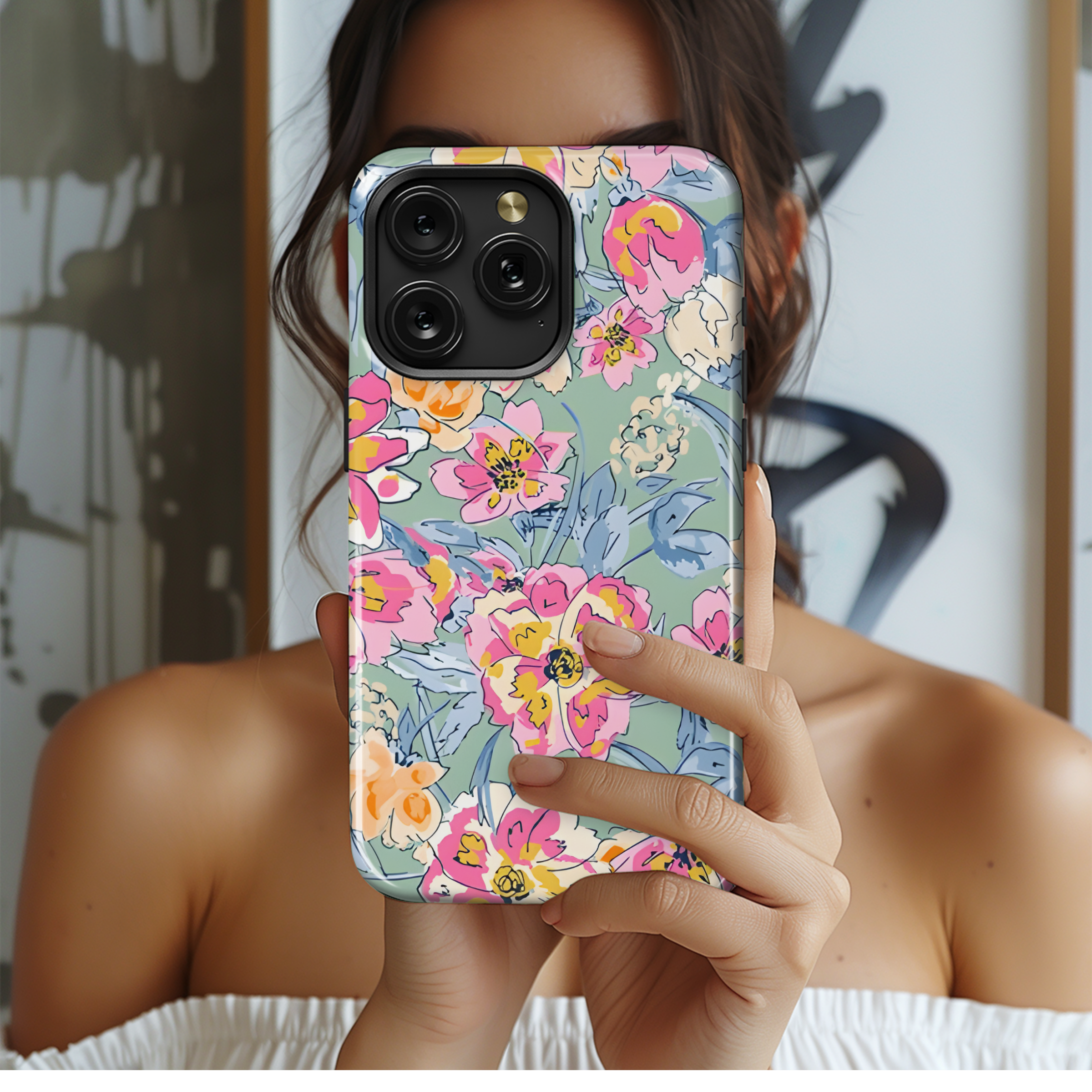 Floral Watercolor Seamless Pattern Phone Case iPhone Samsung Cover Pixel 2314