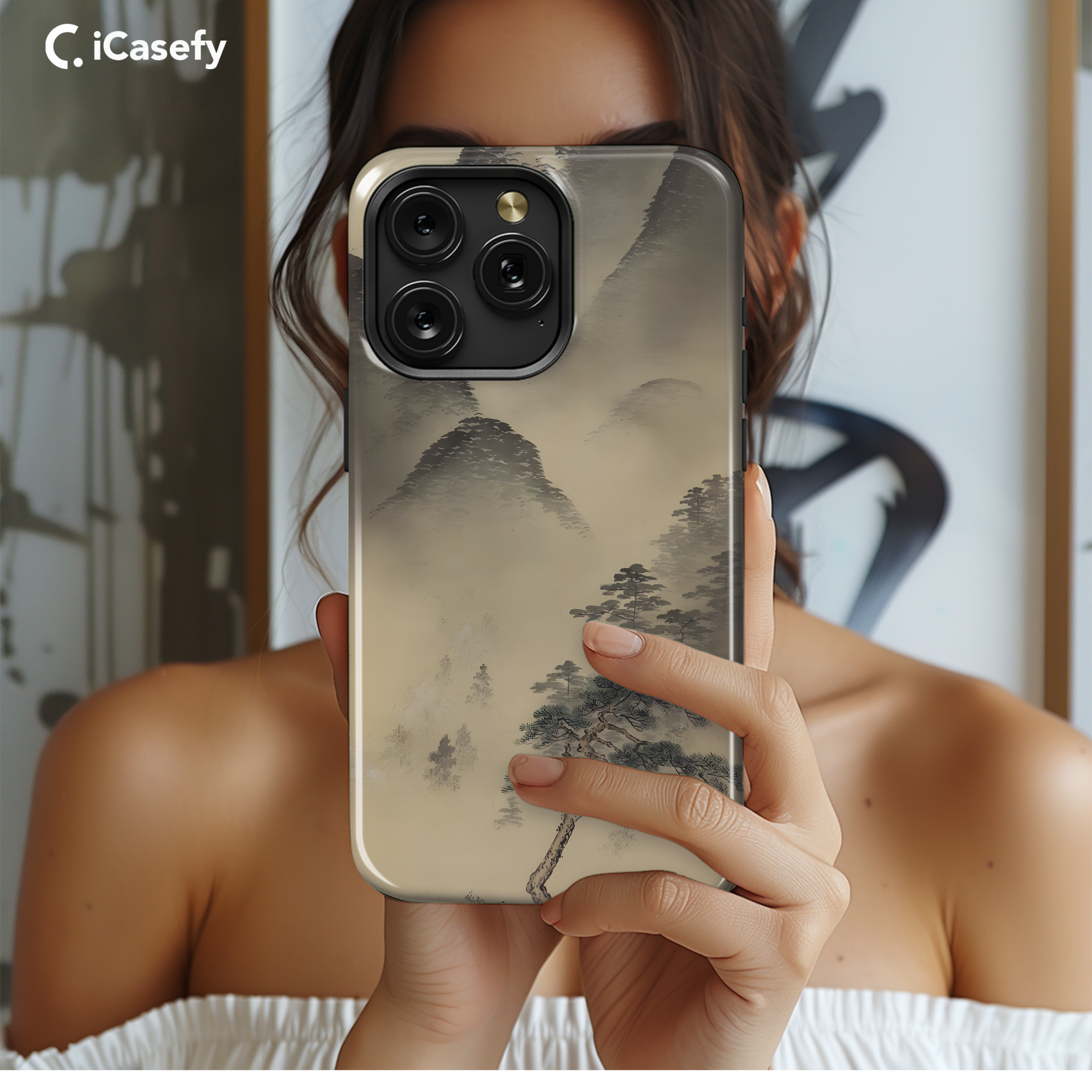 Foggy Tree Mountains Phone Case iPhone Samsung Cover Pixel 1941