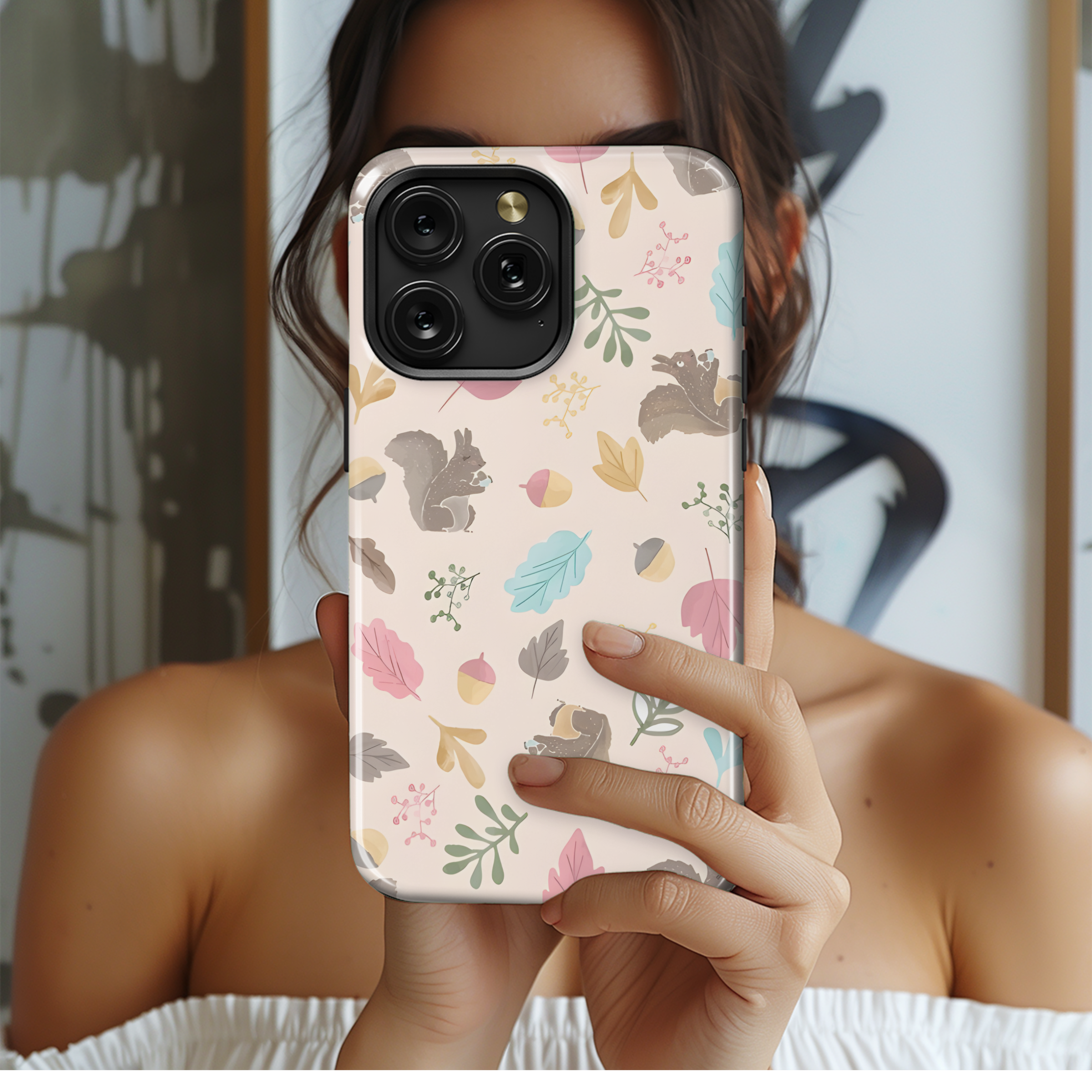 Forest Animals Seamless Pattern Illustration Phone Case iPhone Samsung Cover Pixel 2252