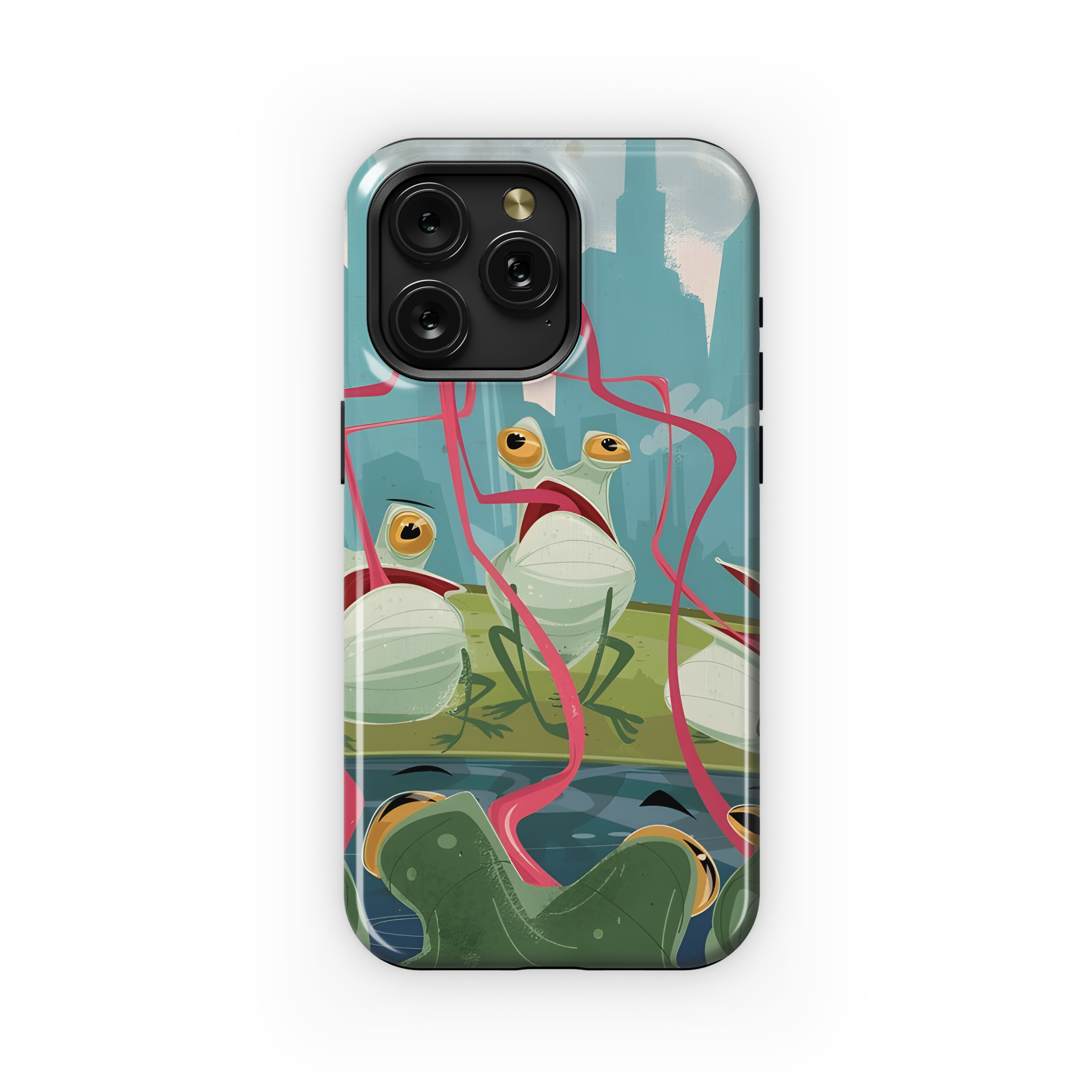 Frogs Fight Over Fly Phone Case iPhone Samsung Cover Pixel 2250