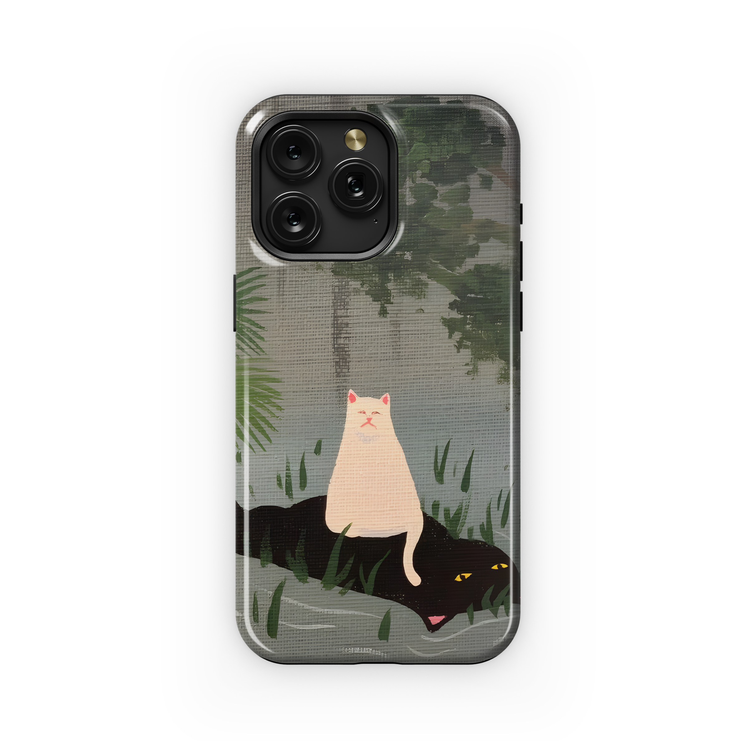 Funny Cat Floating in River Phone Case iPhone Samsung Cover Pixel 1954