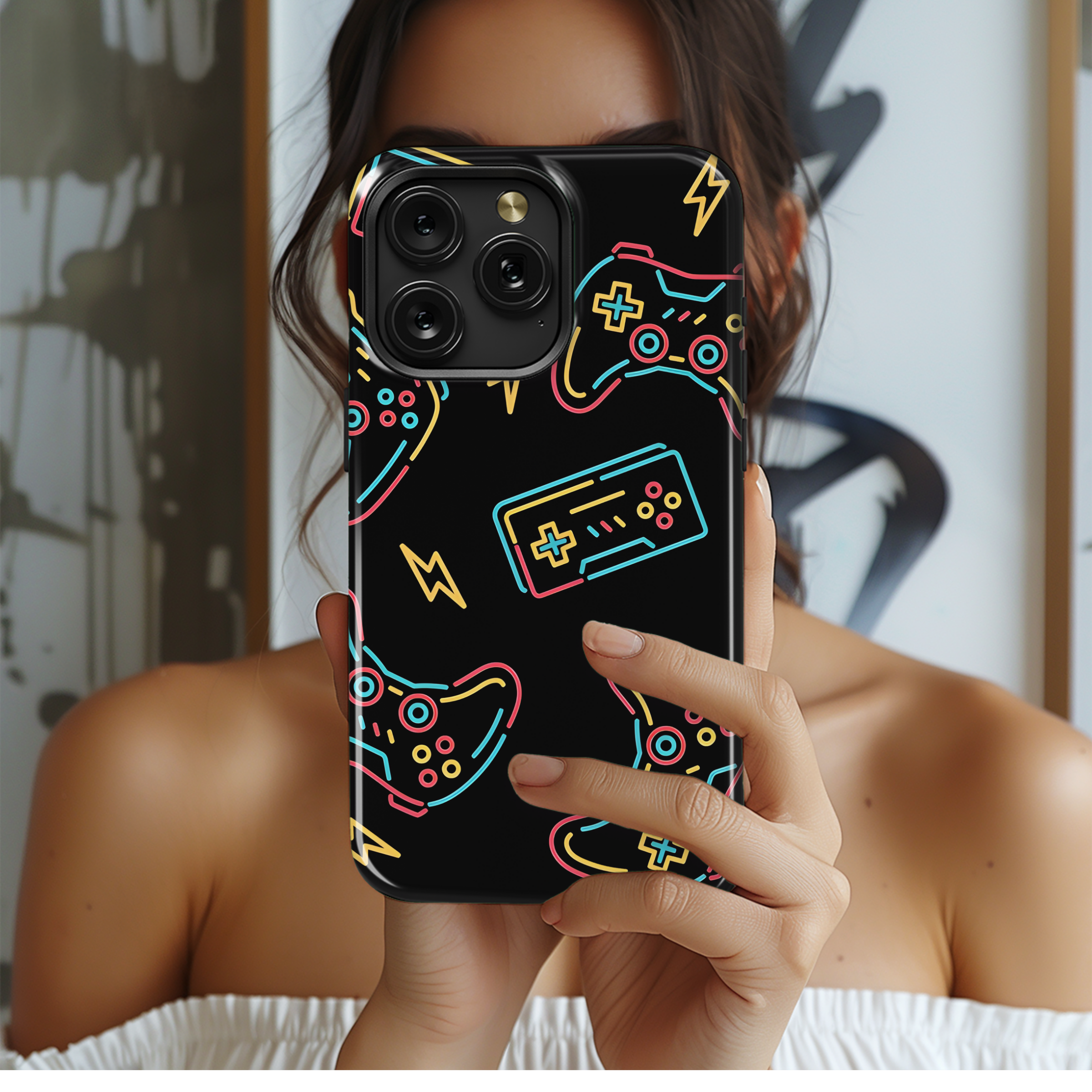 Gamer Seamless Pattern Phone Case iPhone Samsung Cover Pixel 2231