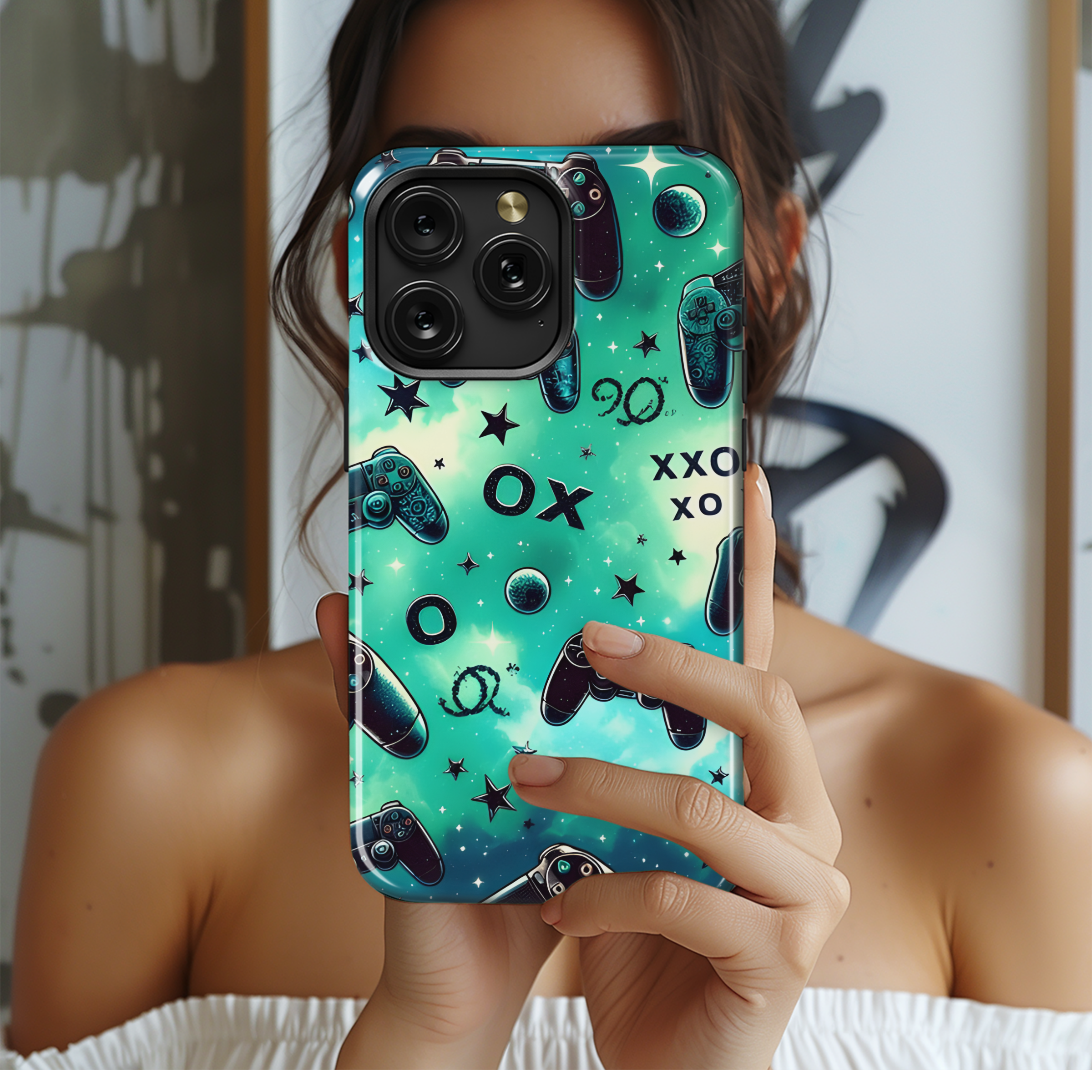 Gaming Joystick Galaxy XOXO Phone Case iPhone Samsung Cover Pixel 2739