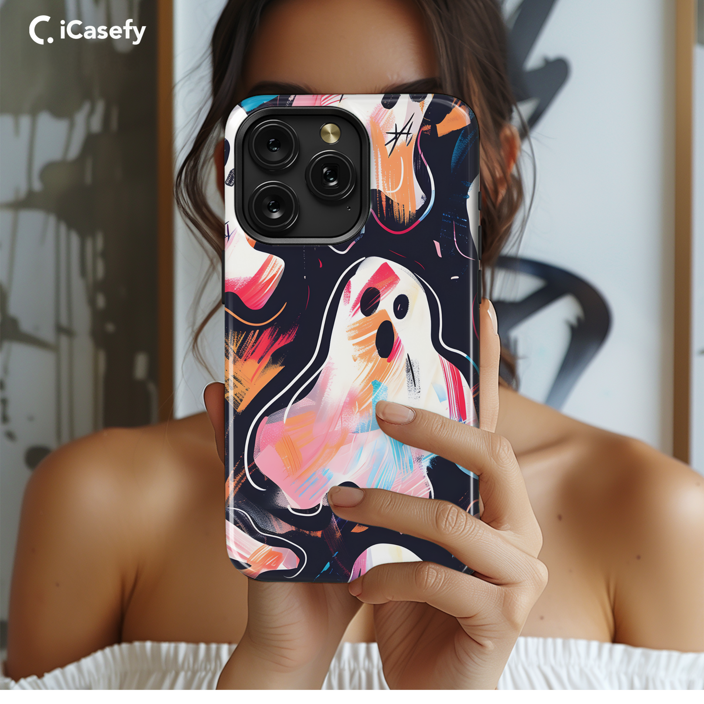 Ghosts and Ghouls Tropical Halloween Phone Case iPhone Samsung Cover Pixel 1953