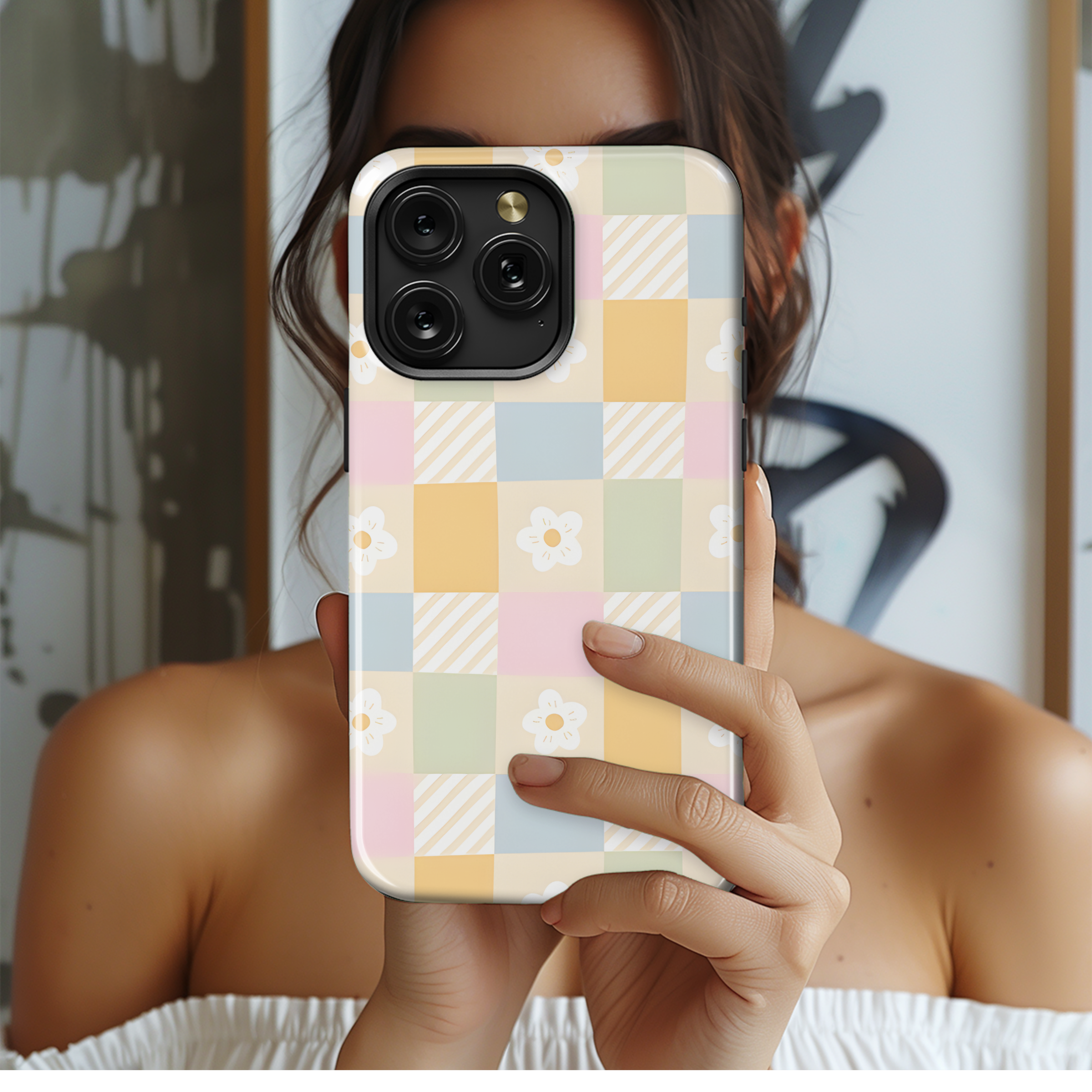 Gingham Pattern Easter Phone Case iPhone Samsung Cover Pixel 2454