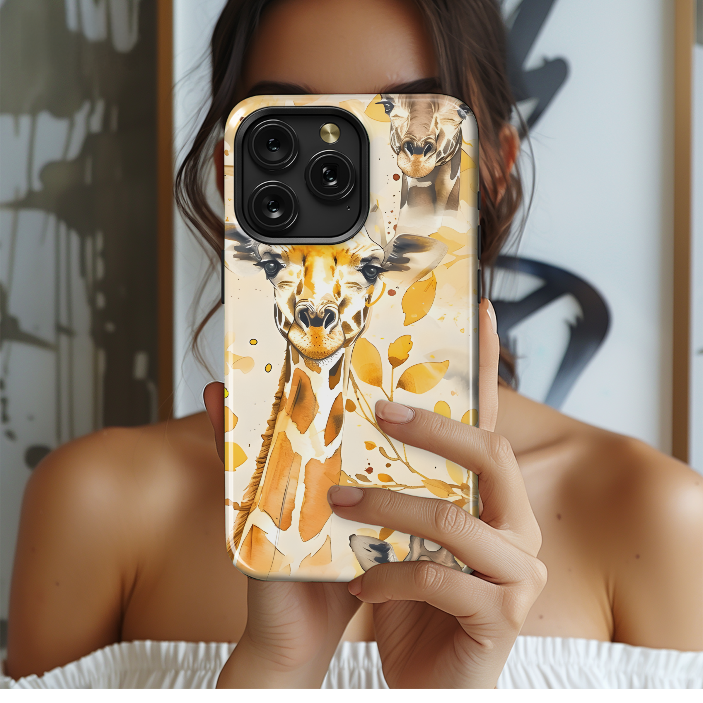 Giraffe Painting Print Phone Case iPhone Samsung Cover Pixel 2259