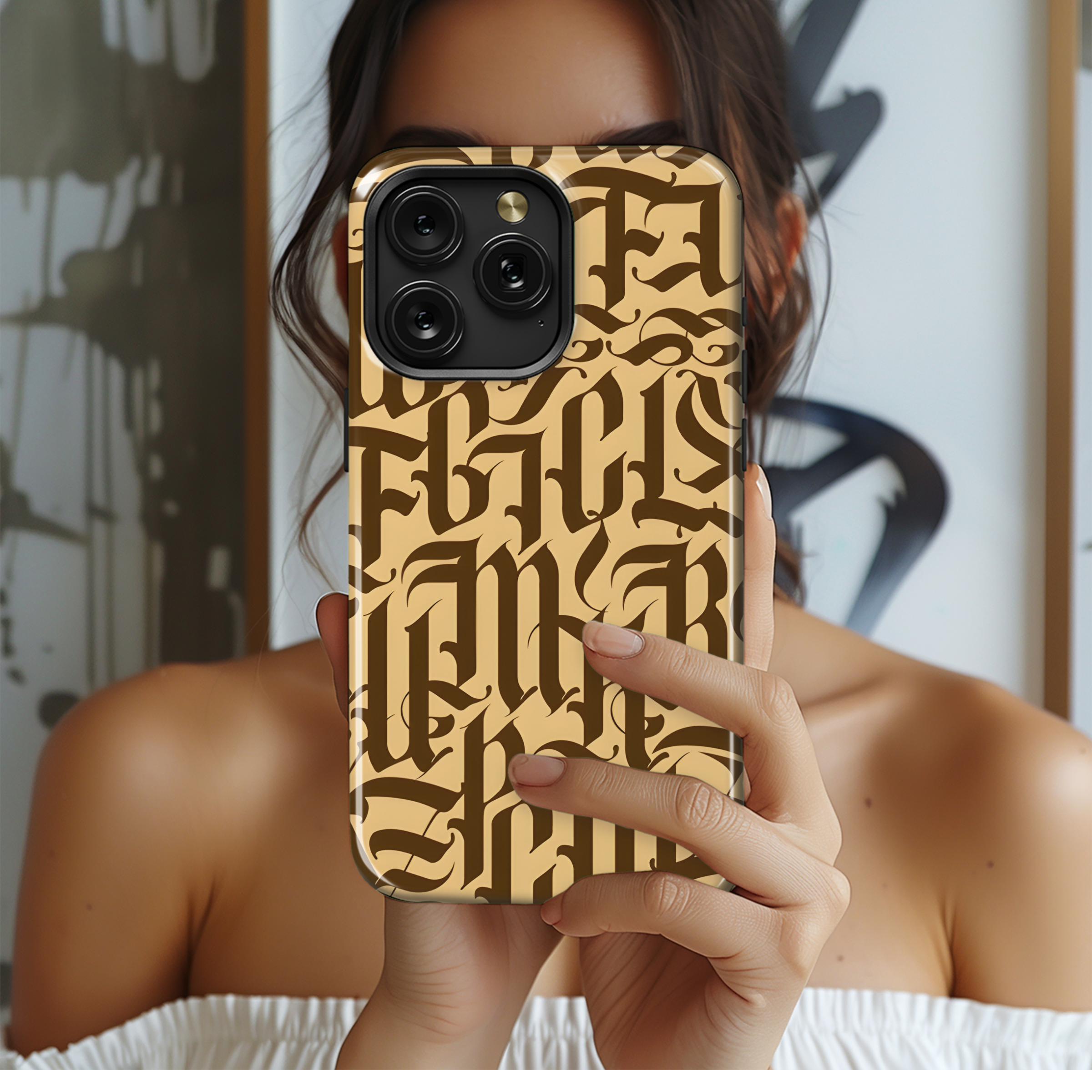 Gothic Alphabet Seamless Pattern Phone Case iPhone Samsung Cover Pixel 2169