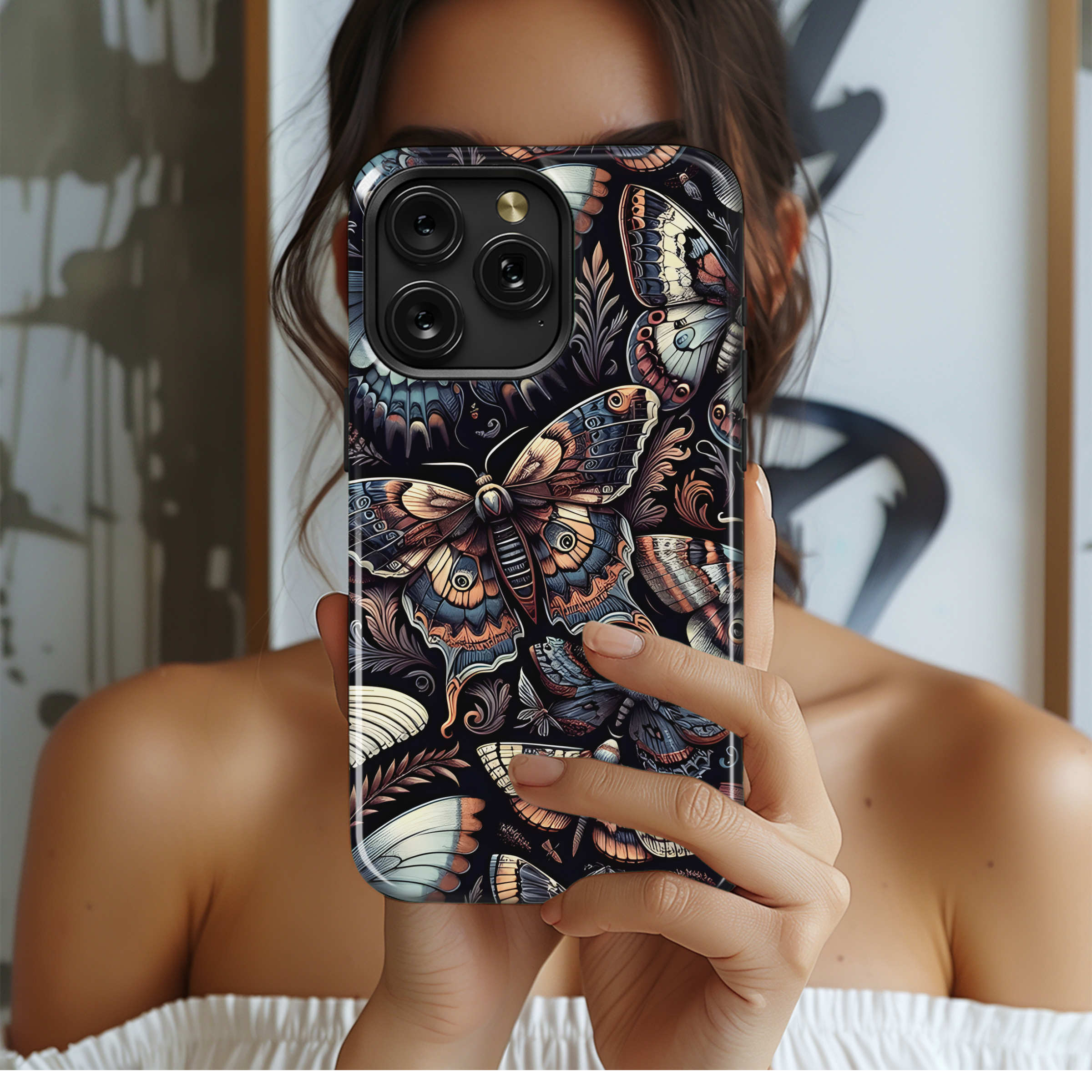 Gothic Moths and Butterflies Phone Case iPhone Samsung Cover Pixel 2740