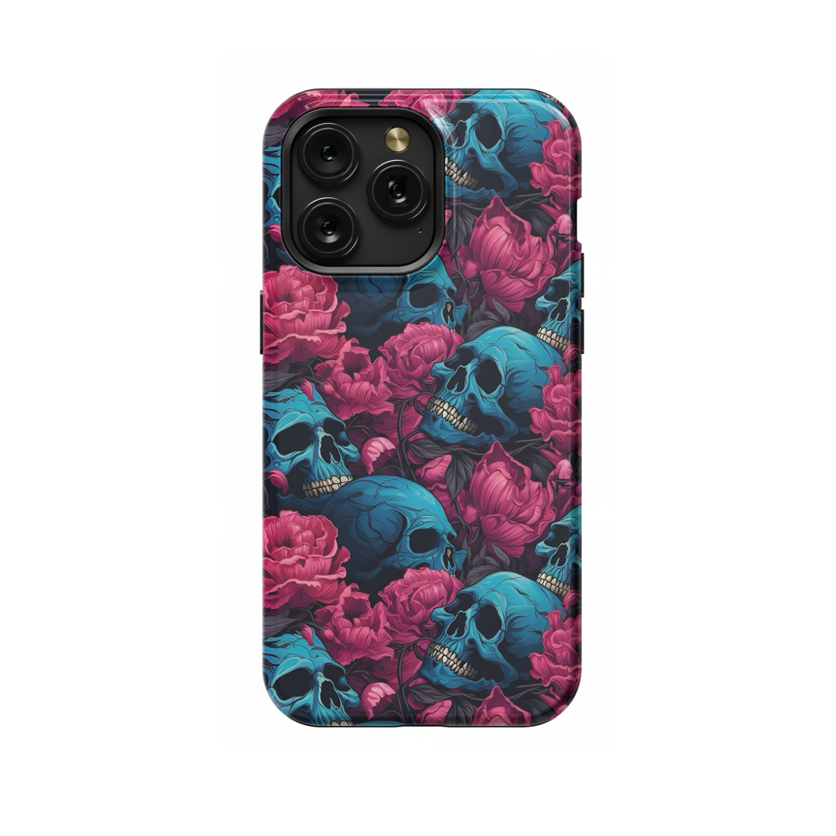 Gothic Skull Head Flower Phone Case iPhone Samsung Cover Pixel 1432