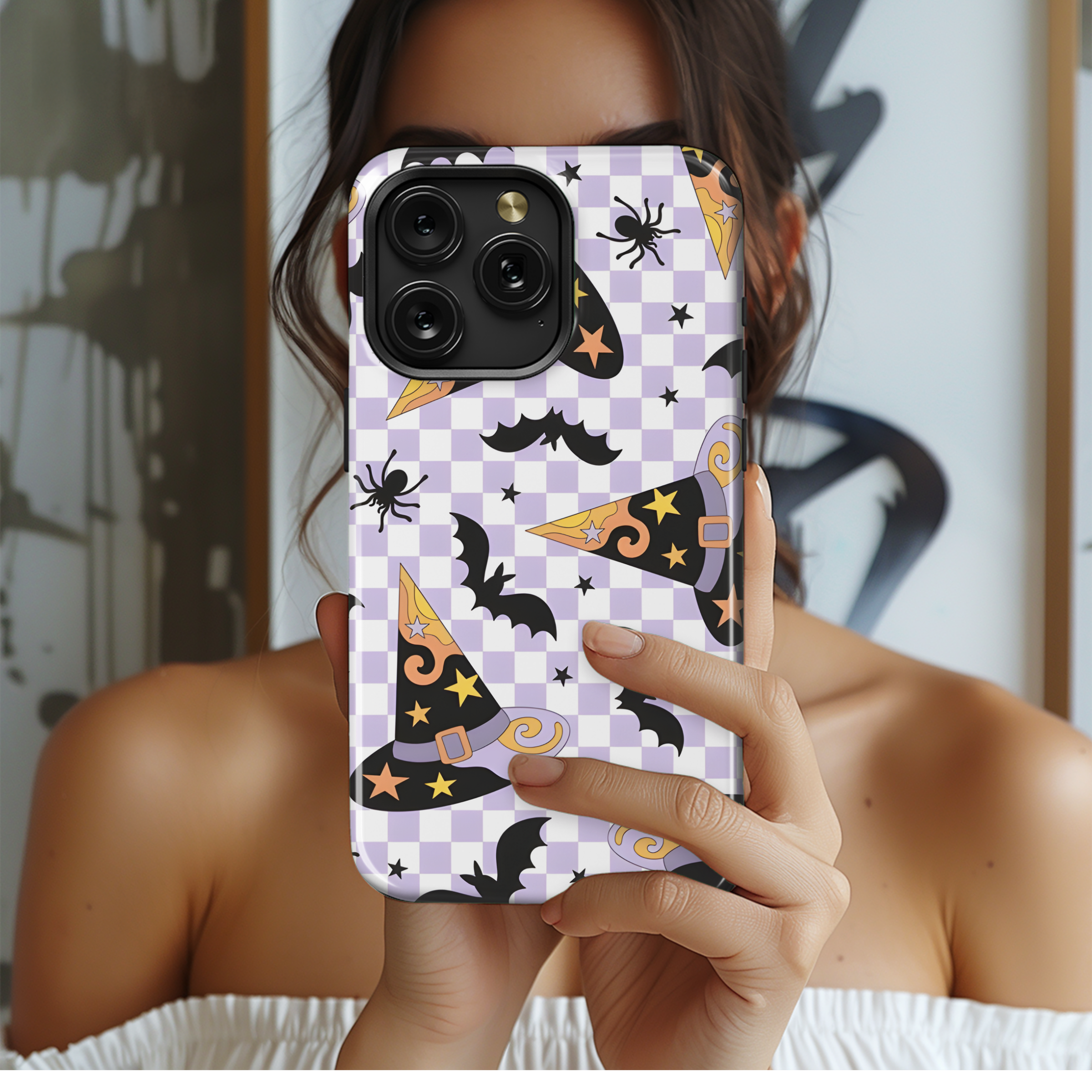 Groove Witch Wizard Hat Pattern Phone Case iPhone Samsung Cover Pixel 2273