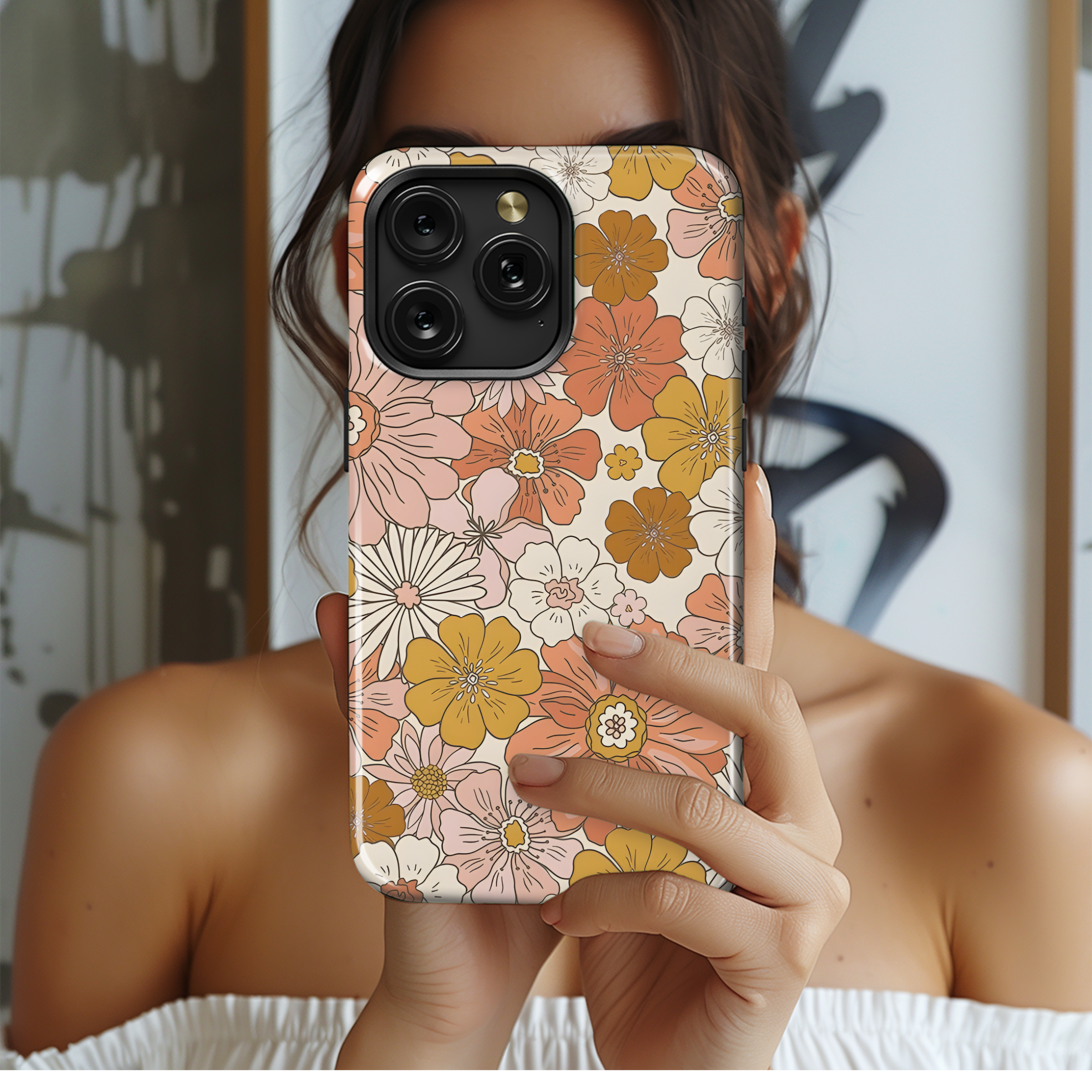 Groovy Boho Flower Phone Case iPhone Samsung Cover Pixel 2478