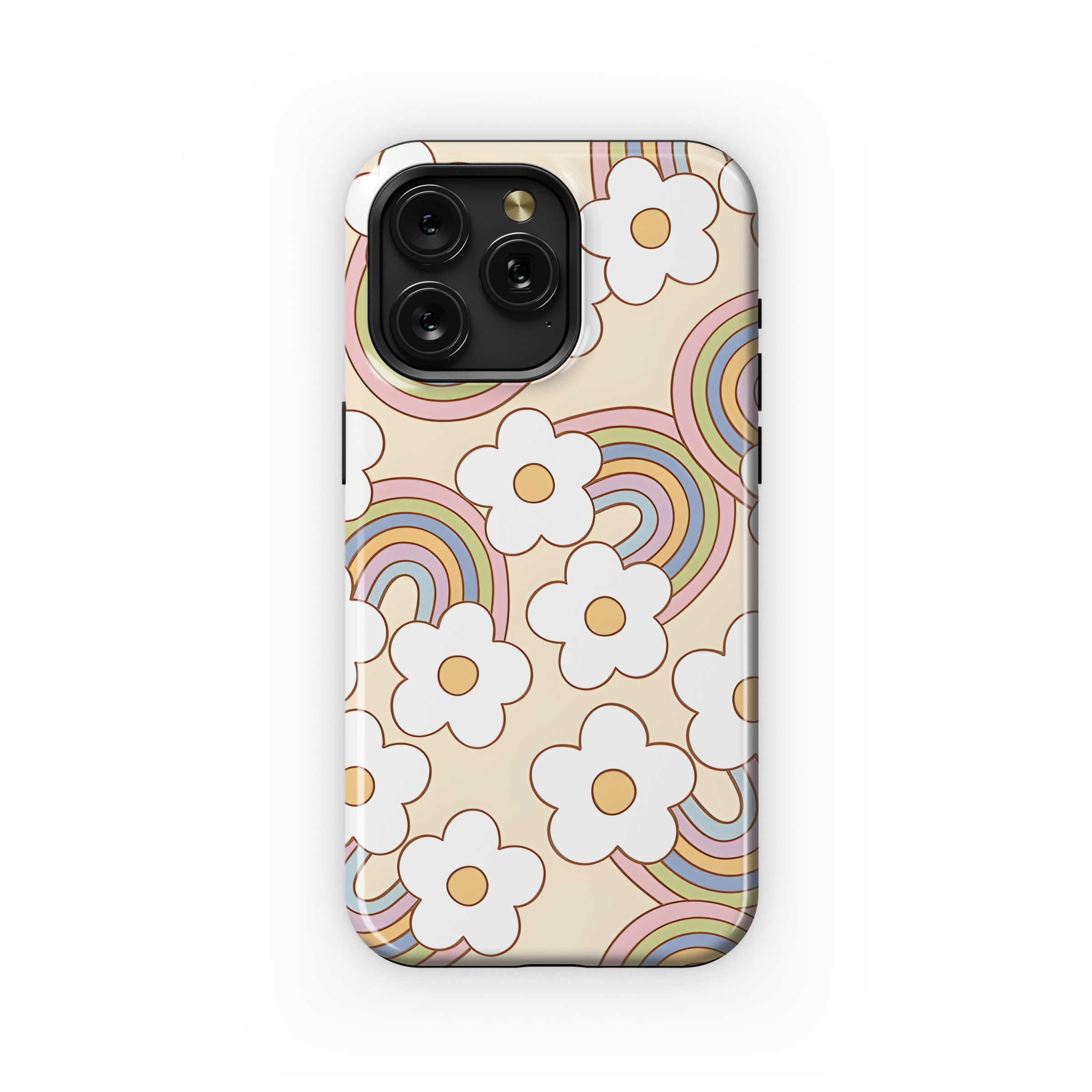 Groovy Retro Floral Rainbow Phone Case iPhone Samsung Cover Pixel 2489