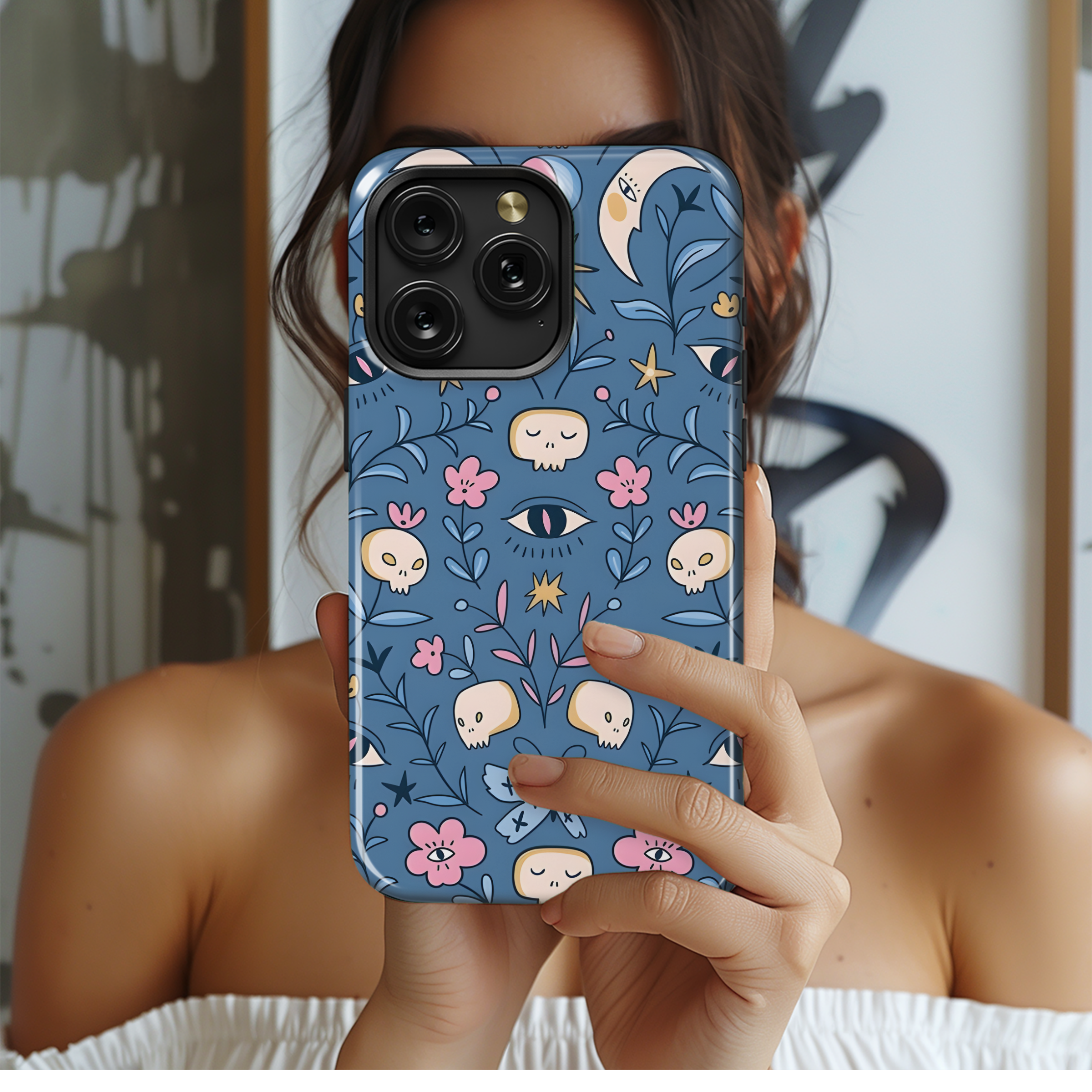 Halloween Floral Seamless Pattern Phone Case iPhone Samsung Cover Pixel 2377