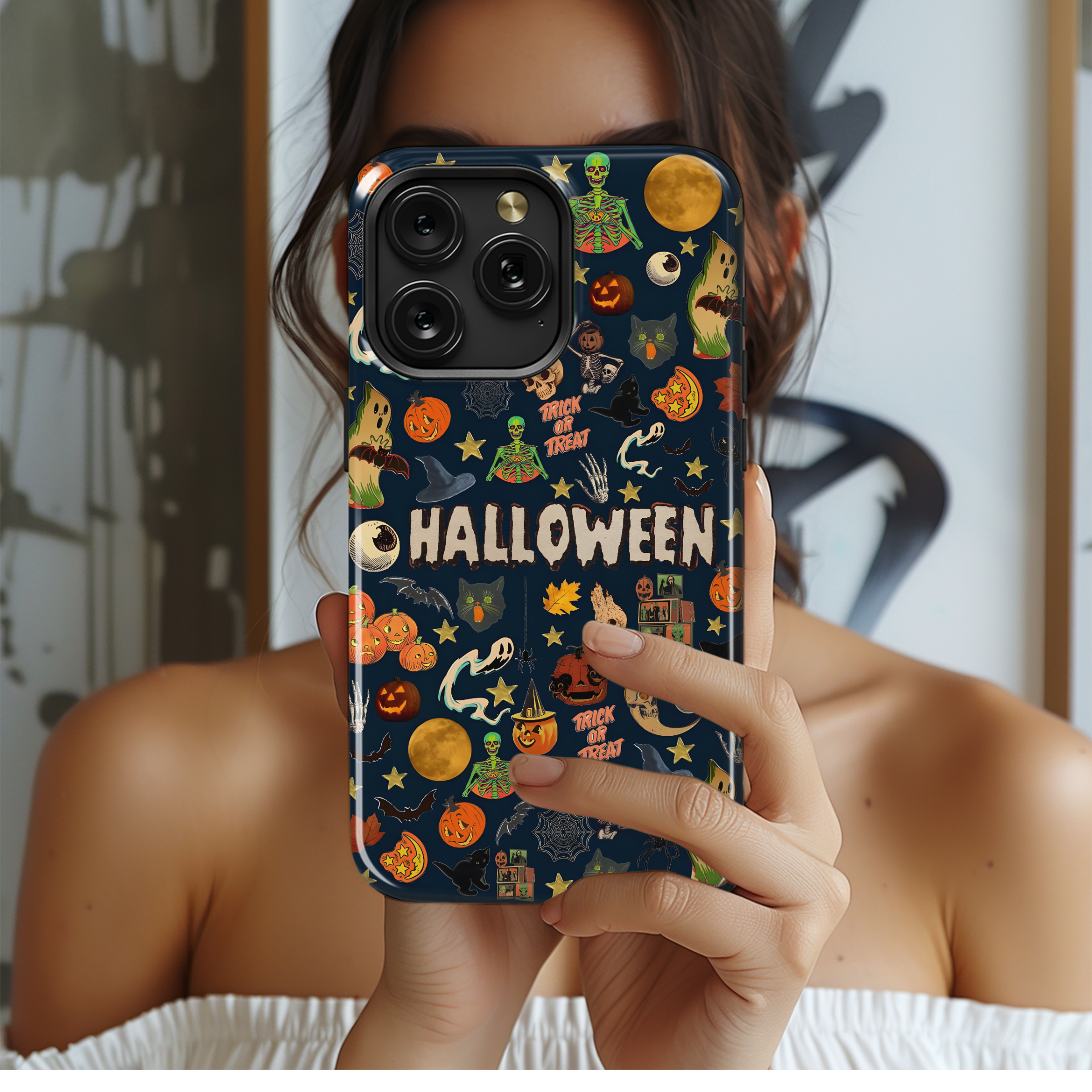 Halloween Pattern Phone Case iPhone Samsung Cover Pixel 2027