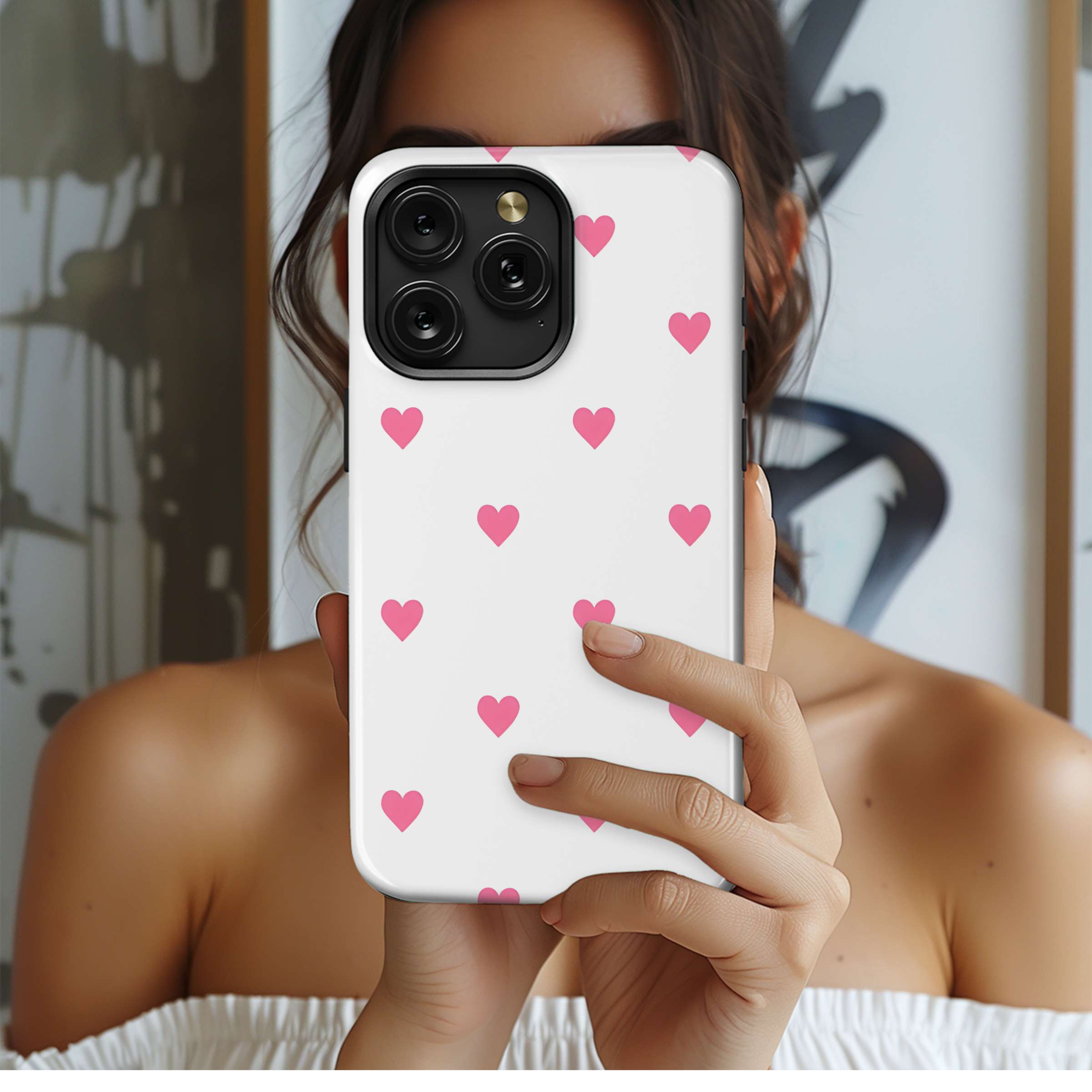 Heart Pattern Phone Case iPhone Samsung Cover Pixel 2143