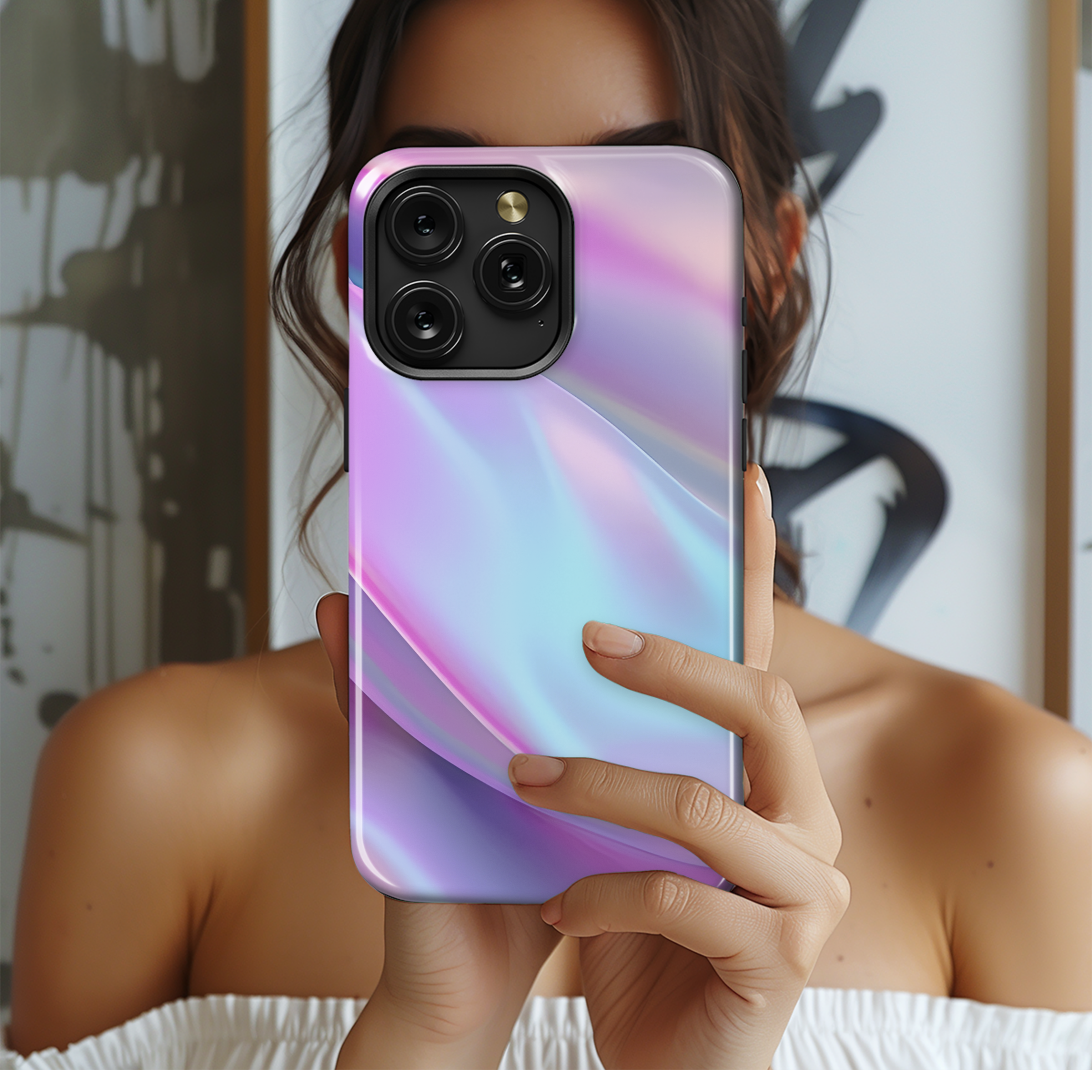 Holographic Iridescent Phone Case iPhone Samsung Cover Pixel 2391