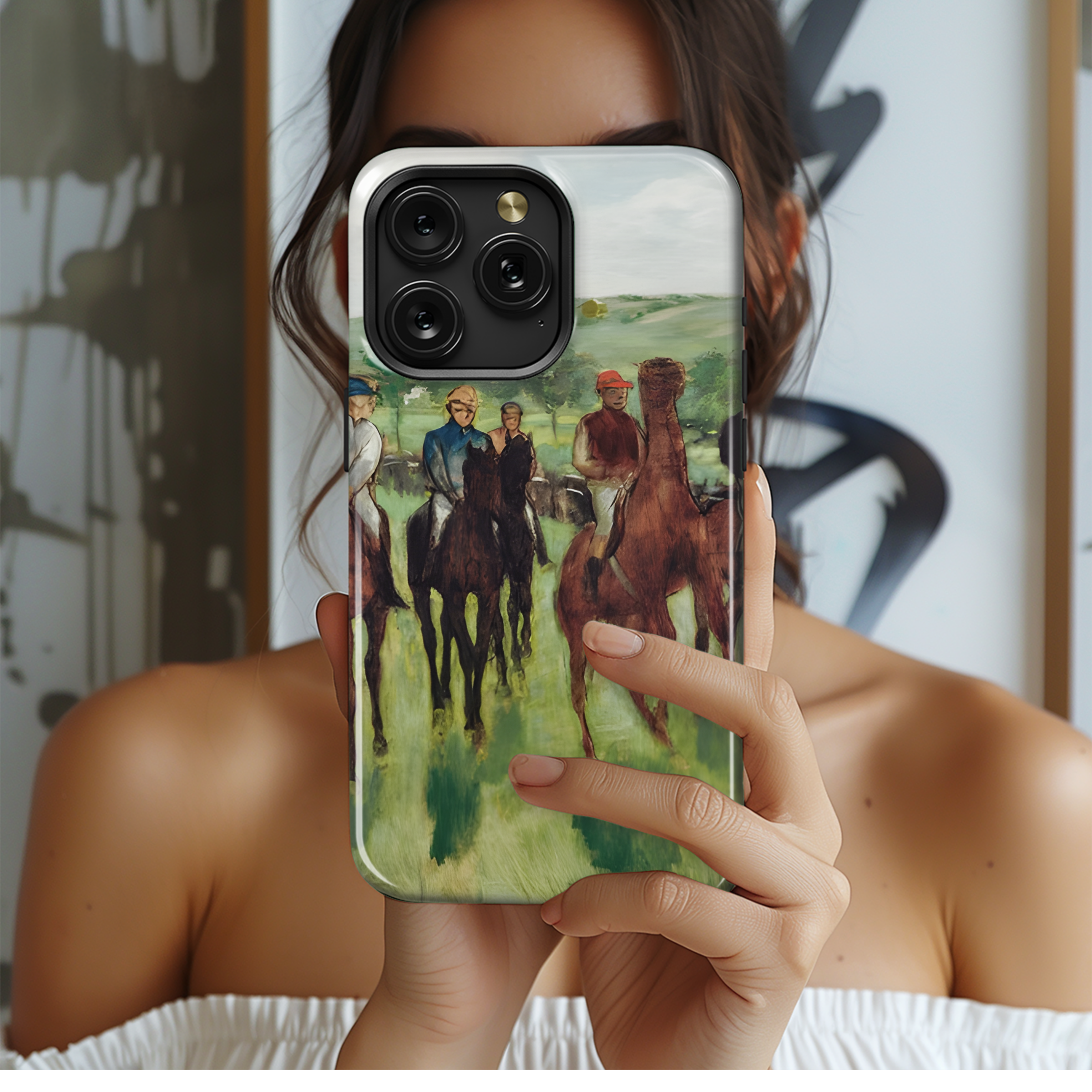 Horse Rider Art by Edgar Degas Phone Case iPhone Samsung Cover Pixel 2404