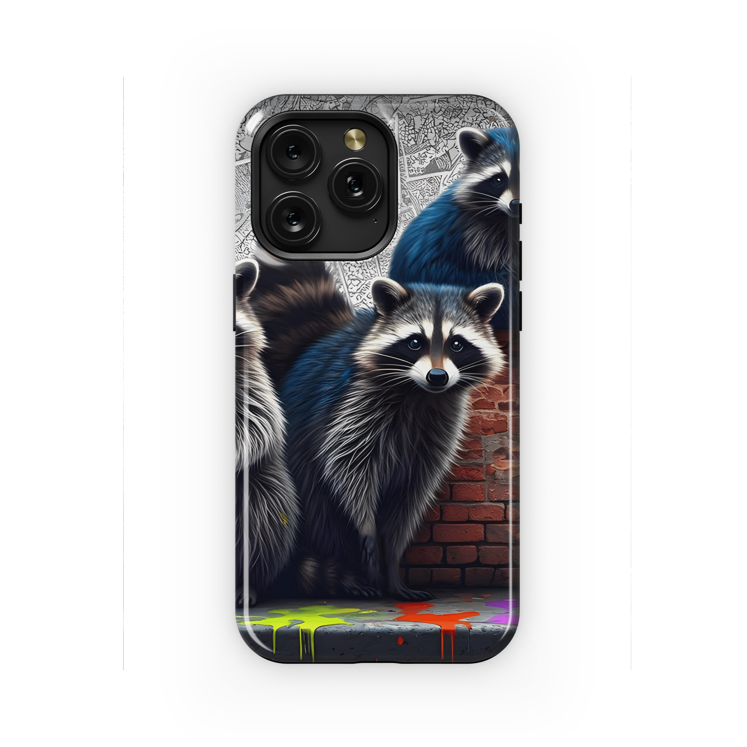 Hyperrealistic Cartoon Graffiti Raccoons Phone Case iPhone Samsung Cover Pixel 2236