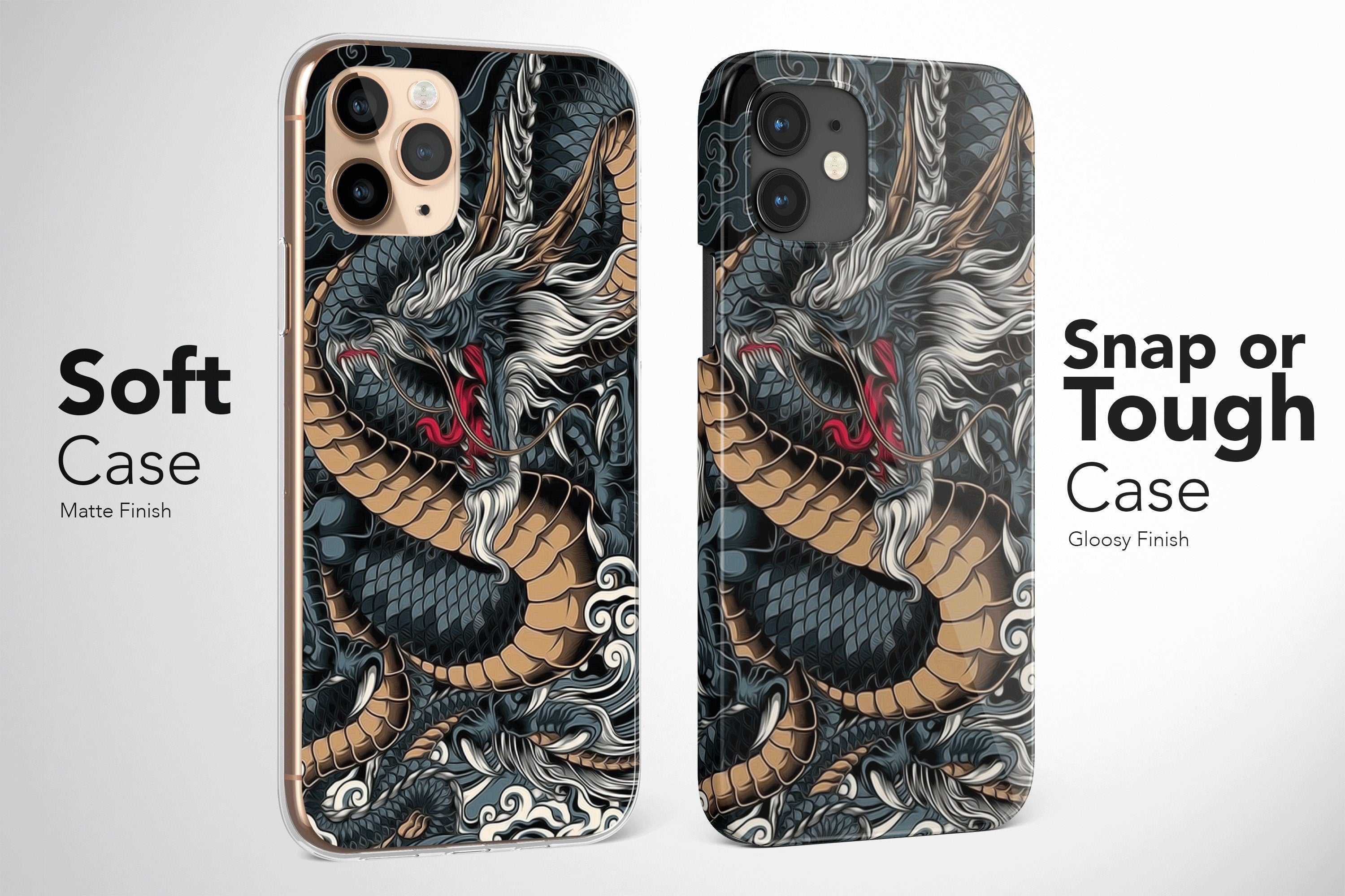 Japanese Phone Case Cover, Japan Dragon Phone Case, Aesthetic Phone Case