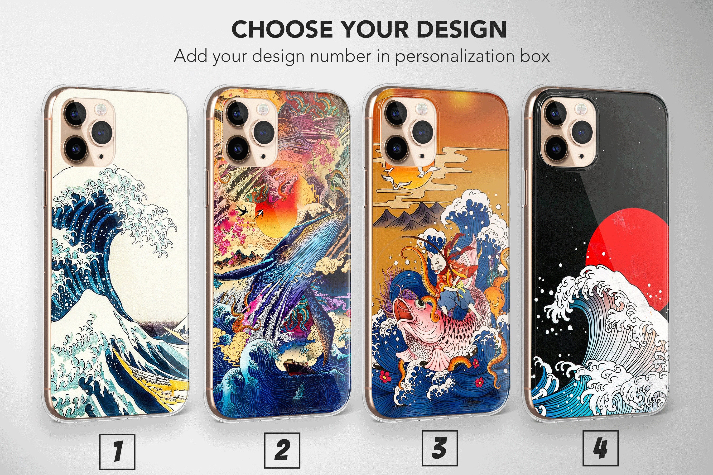 Japanese Wave Phone Case Kanagawa Cover for iPhone 15 Pro Max 14 Plus 13 12 Mini 11 XR XS X 7+ 8 SE Samsung S23 S22 S21 Google Pixel 7 6