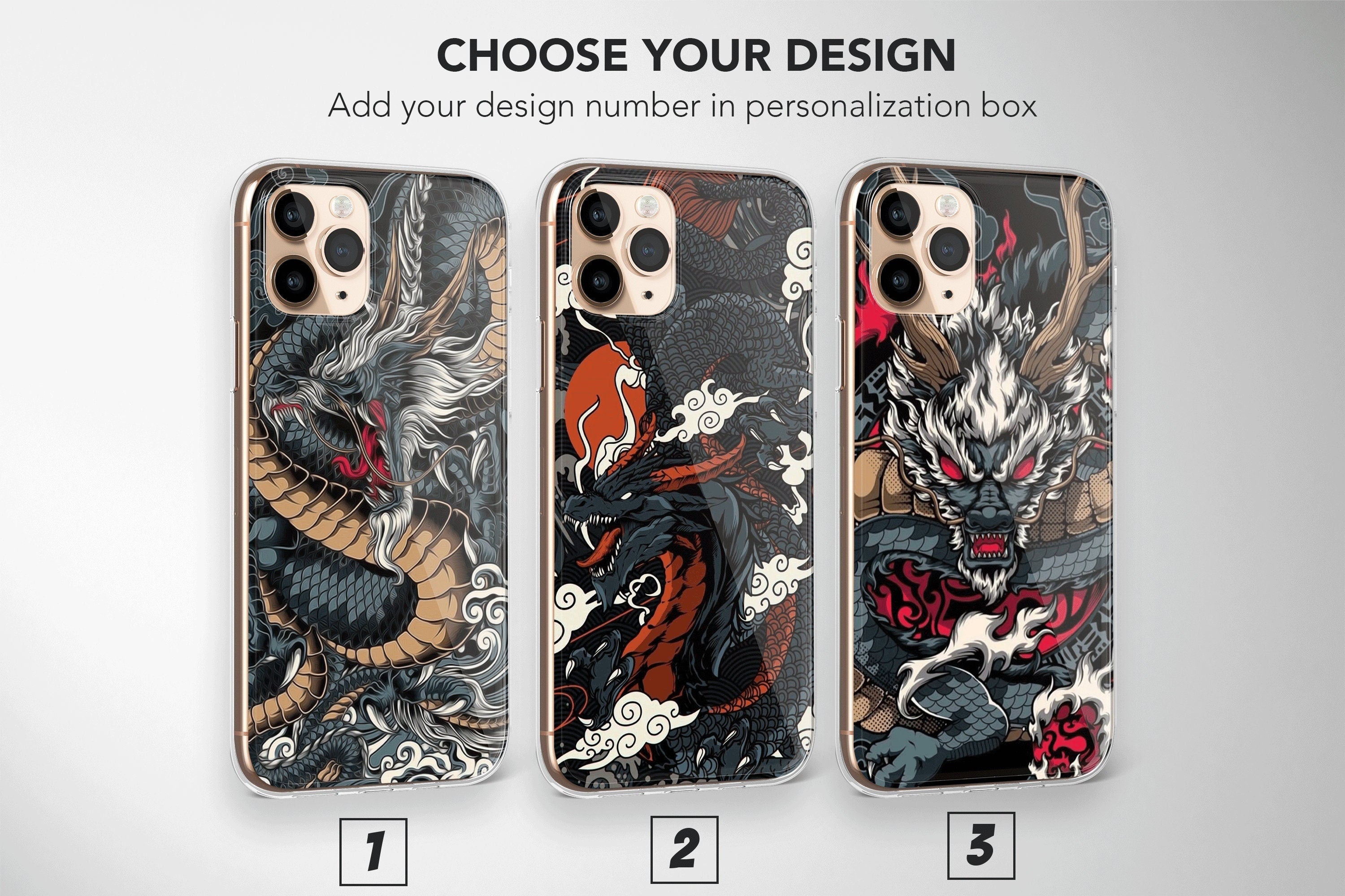 Japanese Phone Case Cover, Japan Dragon Phone Case, Aesthetic Phone Case