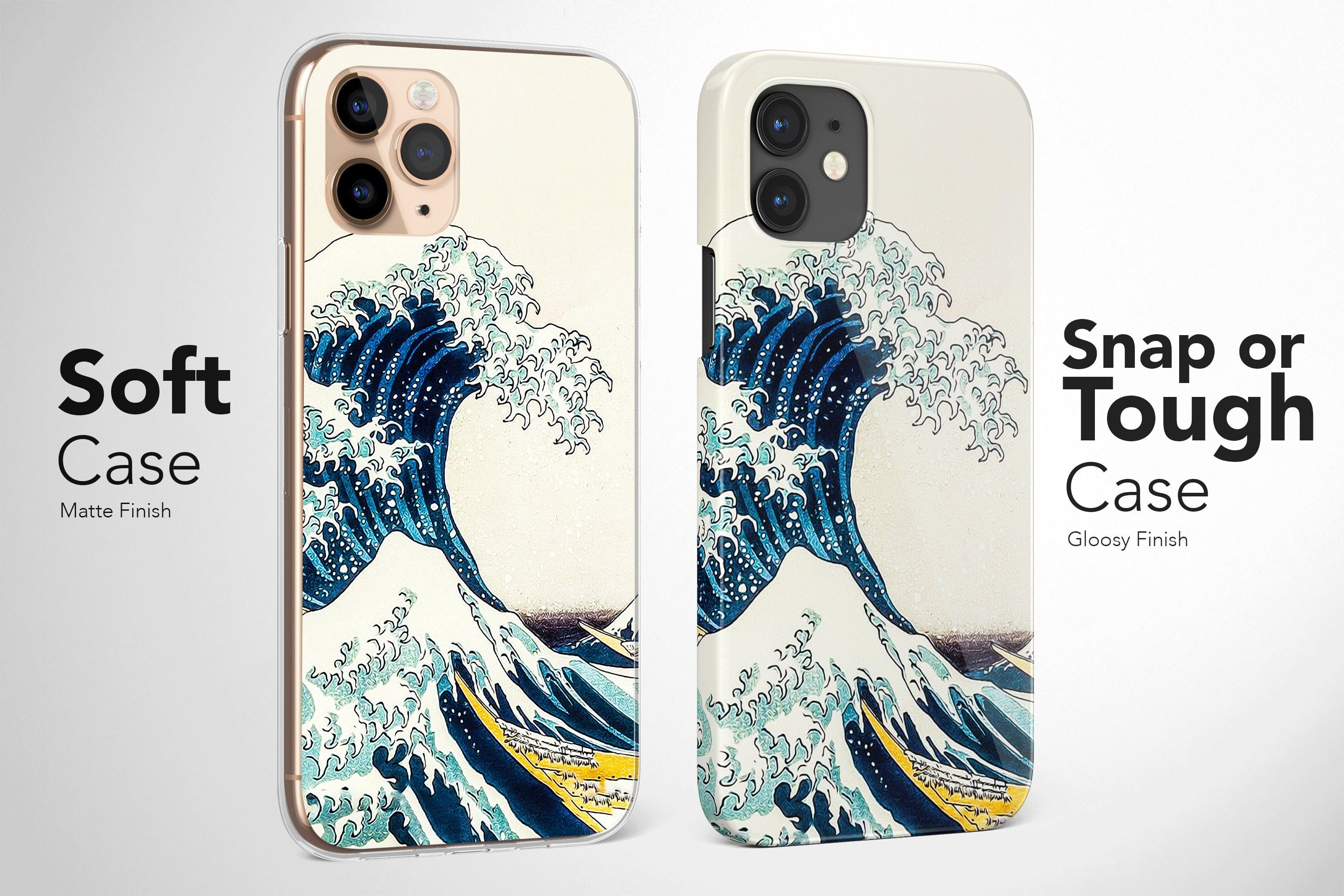 Japanese Wave Phone Case Kanagawa Cover for iPhone 15 Pro Max 14 Plus 13 12 Mini 11 XR XS X 7+ 8 SE Samsung S23 S22 S21 Google Pixel 7 6