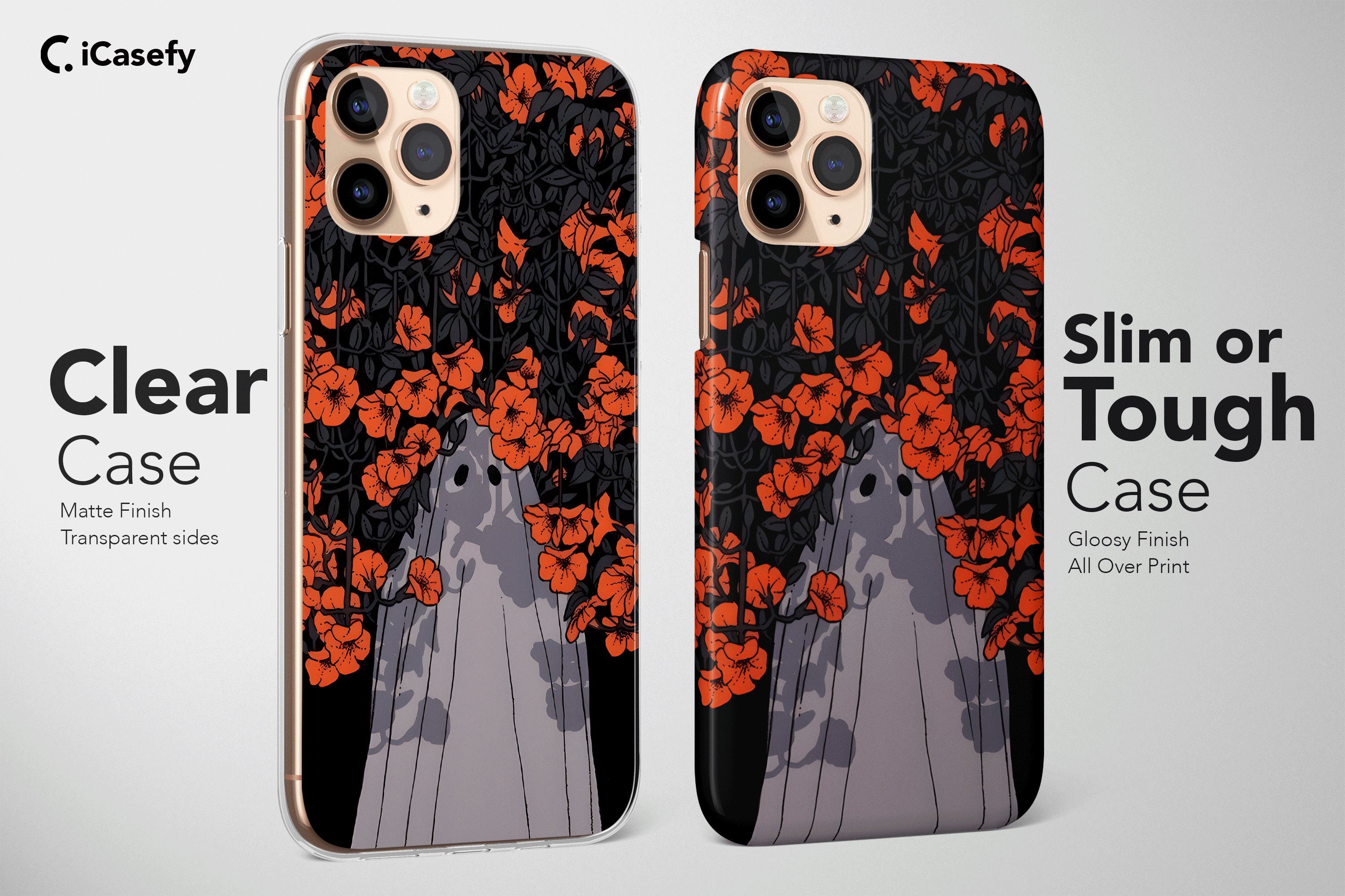 Ghost Phone Case Spooky Art Halloween Cover