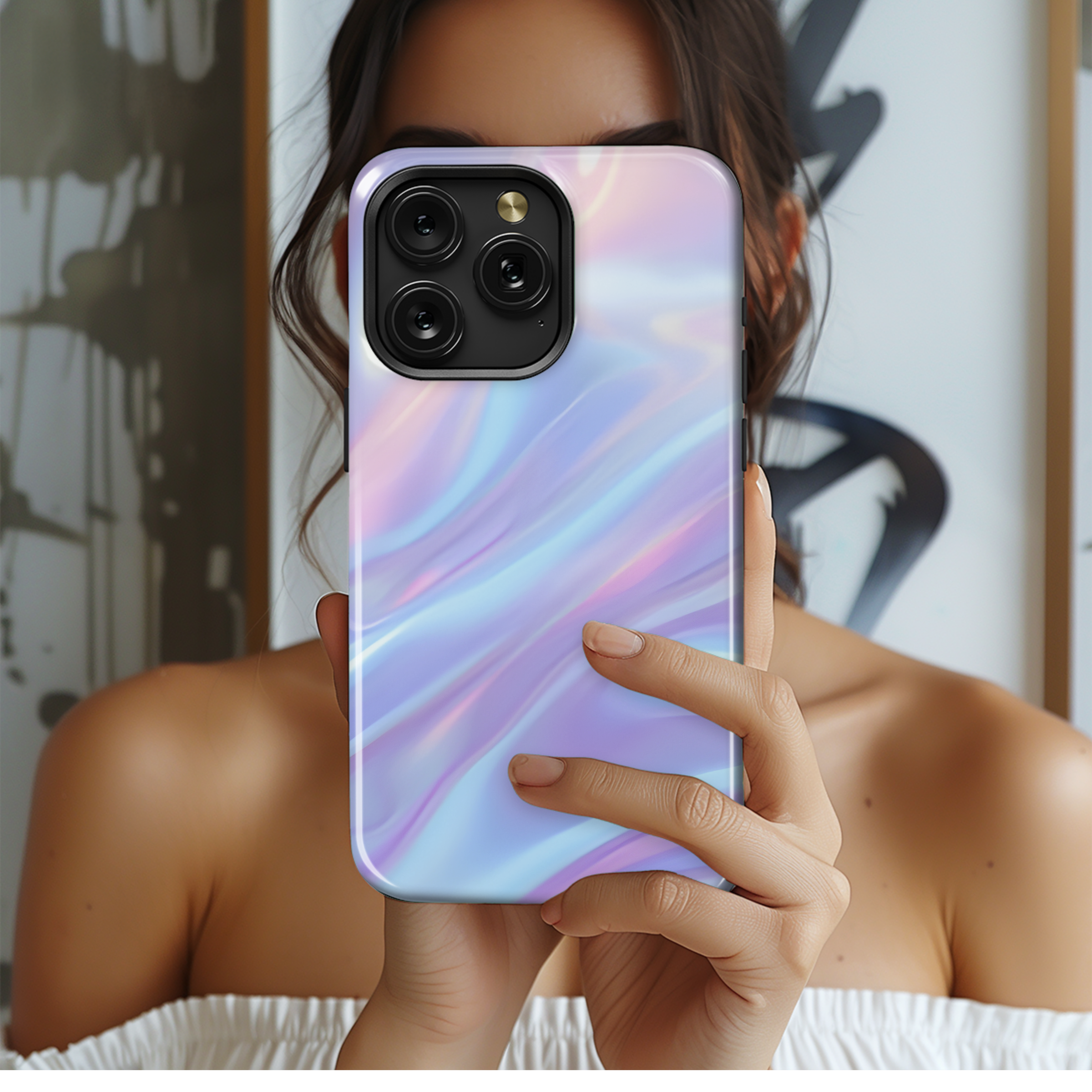 Iridescent Holographic Phone Case iPhone Samsung Cover Pixel 2390