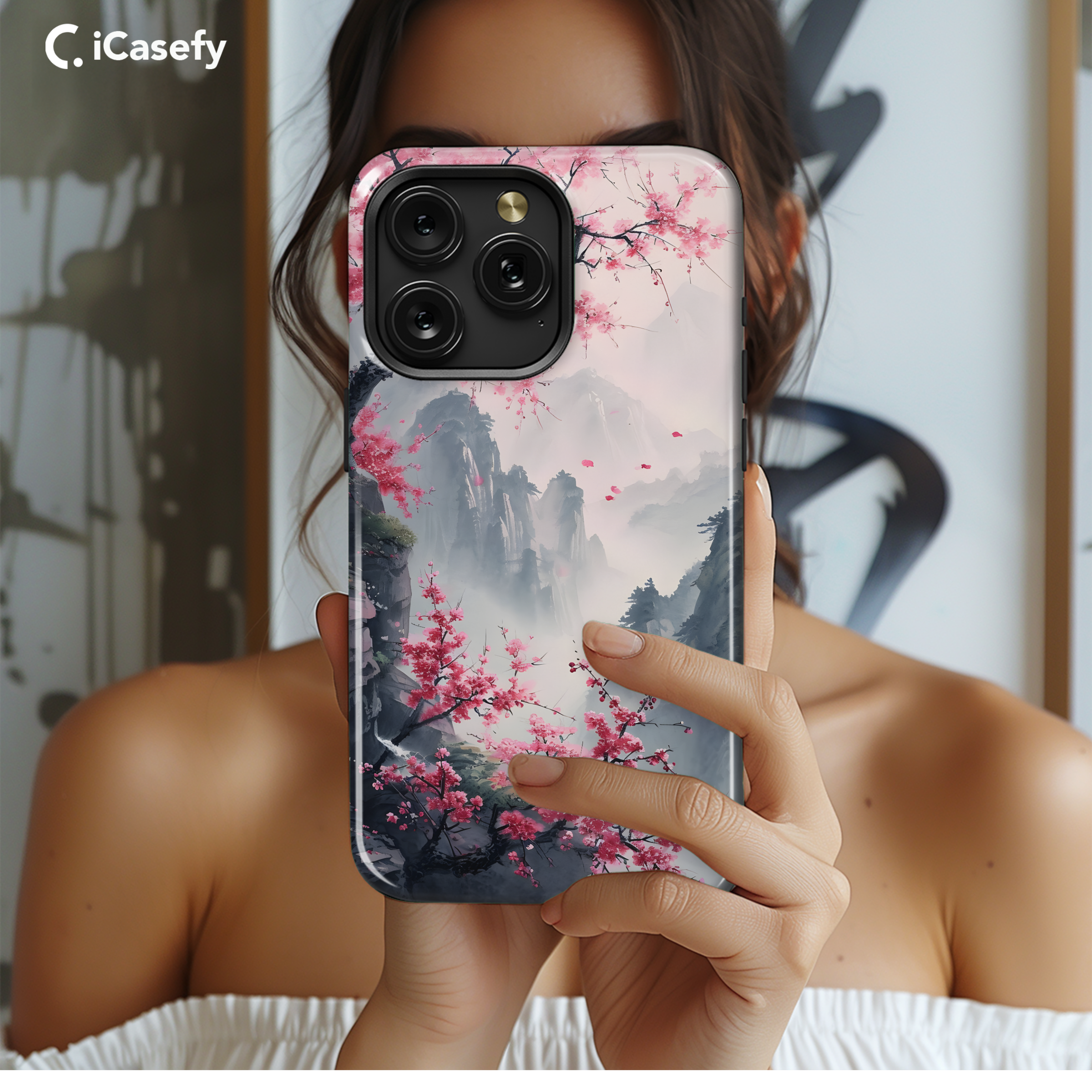 Japanese Landscape Cherry Blossom Sakura Phone Case iPhone Samsung Cover Pixel 1899