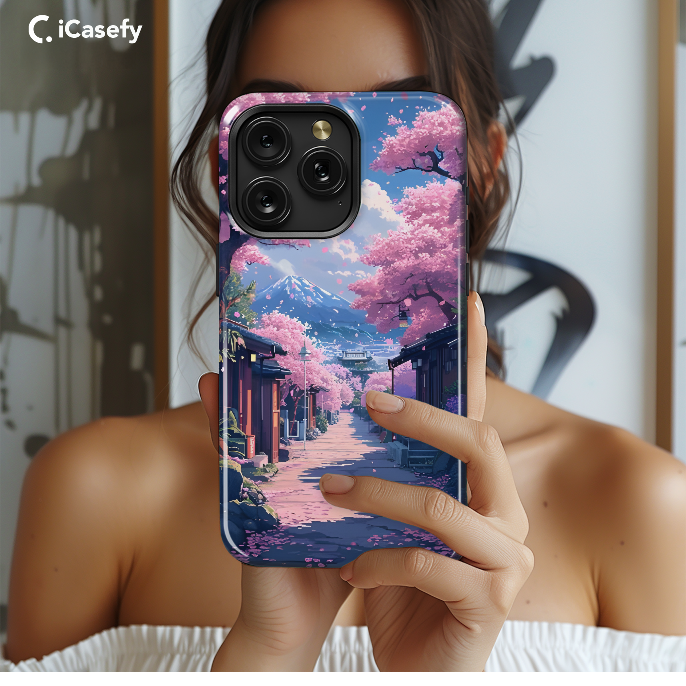 Japanese Landscape Cherry Blossom Sakura Phone Case iPhone Samsung Cover Pixel 1904