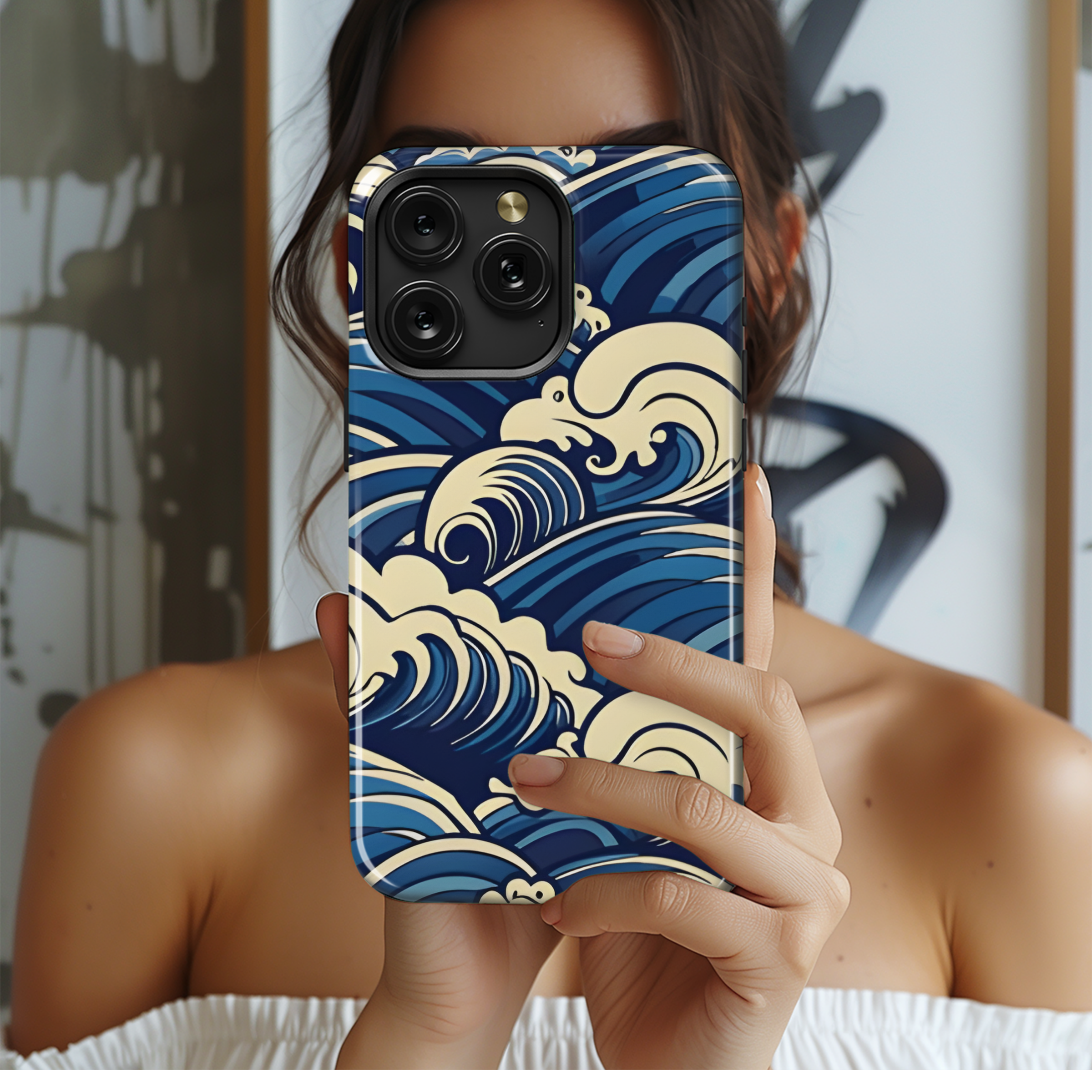 Japanese Water Wave Phone Case iPhone Samsung Cover Pixel 2556