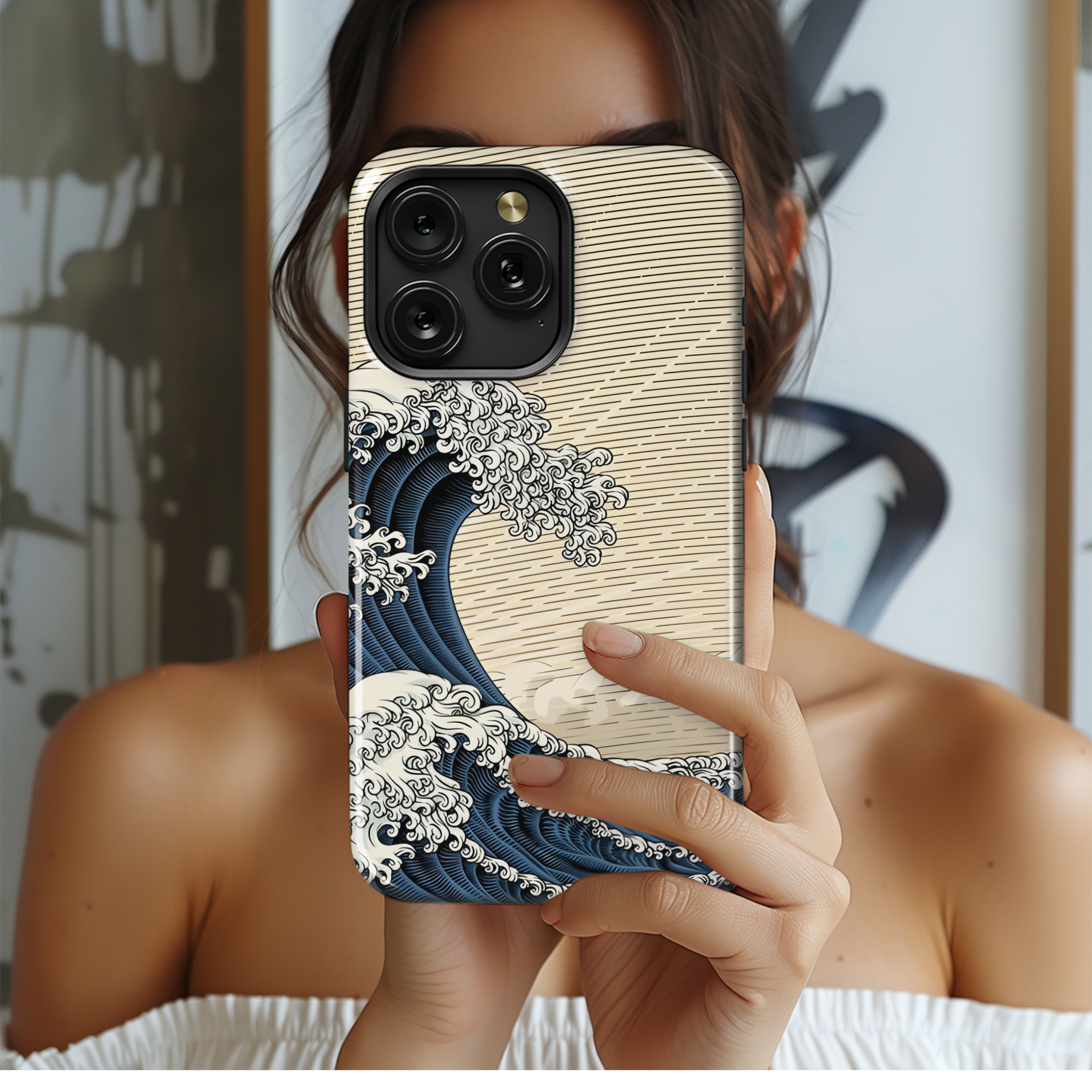 Japanese Woodcut Style Wave Phone Case iPhone Samsung Cover Pixel 2559