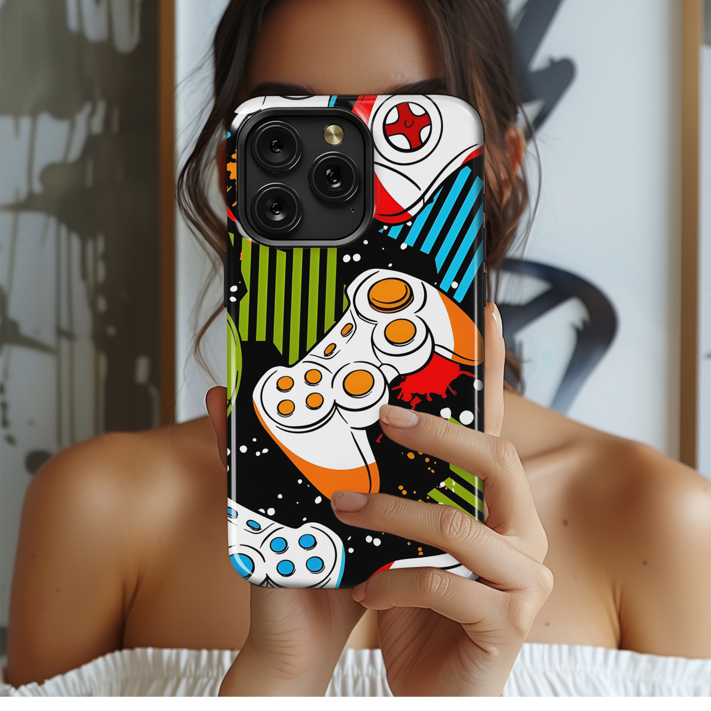 Joysticks Pattern Phone Case iPhone Samsung Cover Pixel 2230