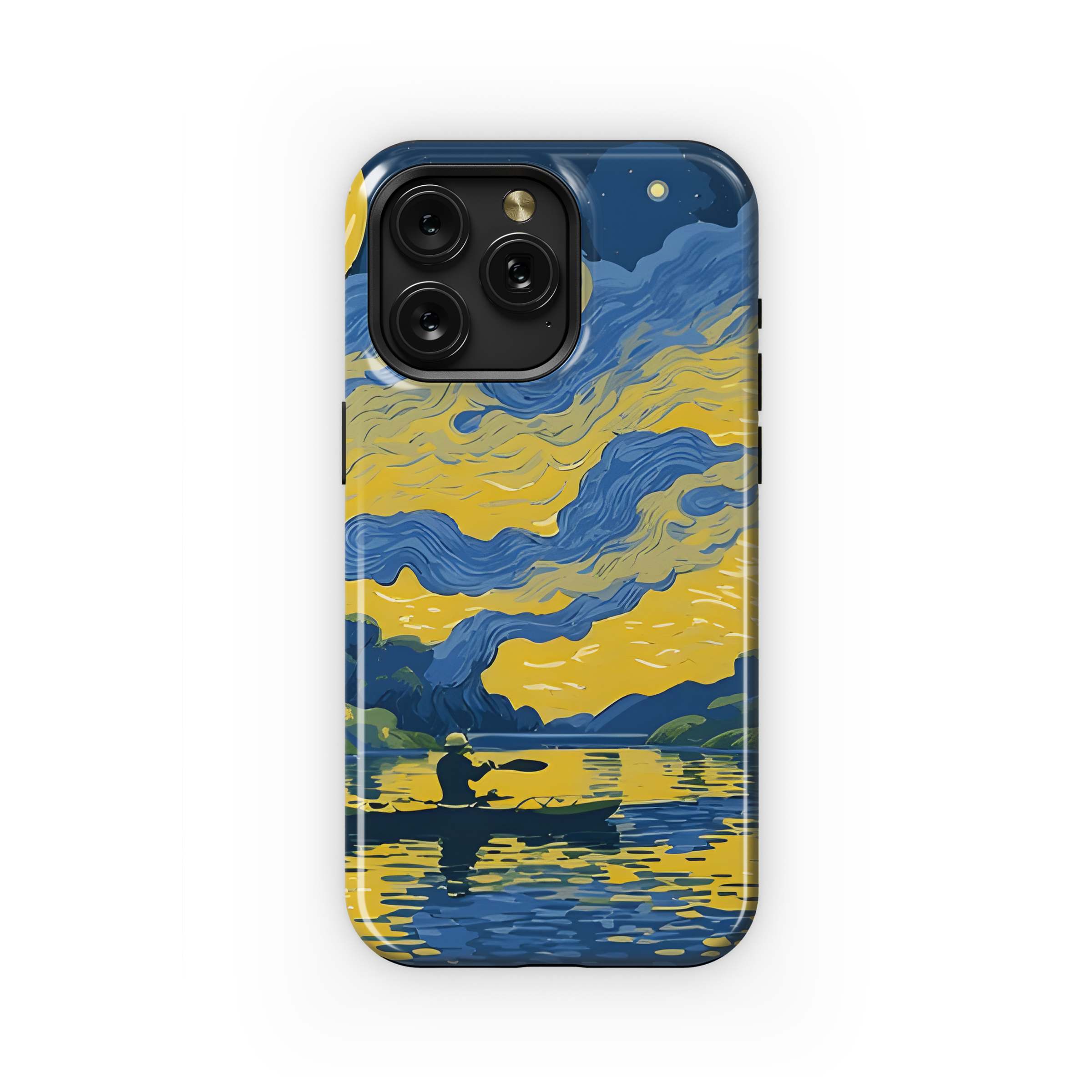 Kayak Fishing Van Gogh Sunset Art Phone Case iPhone Samsung Cover Pixel 2422